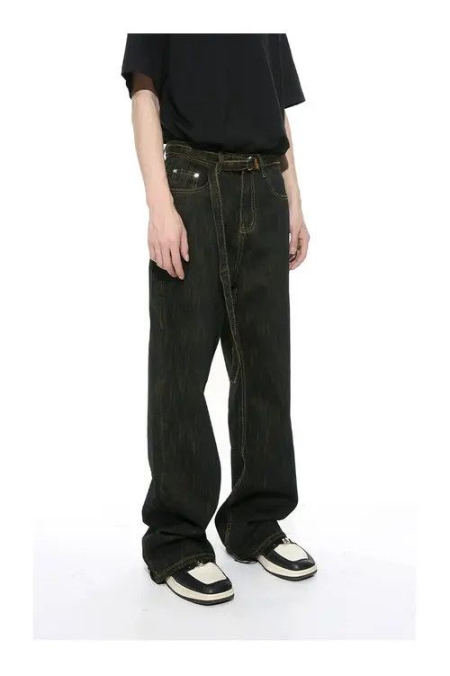 Japanese Brand × Vintage Black Wide Leg Flared Jean Size US 30 / EU 46 - 3 Thumbnail