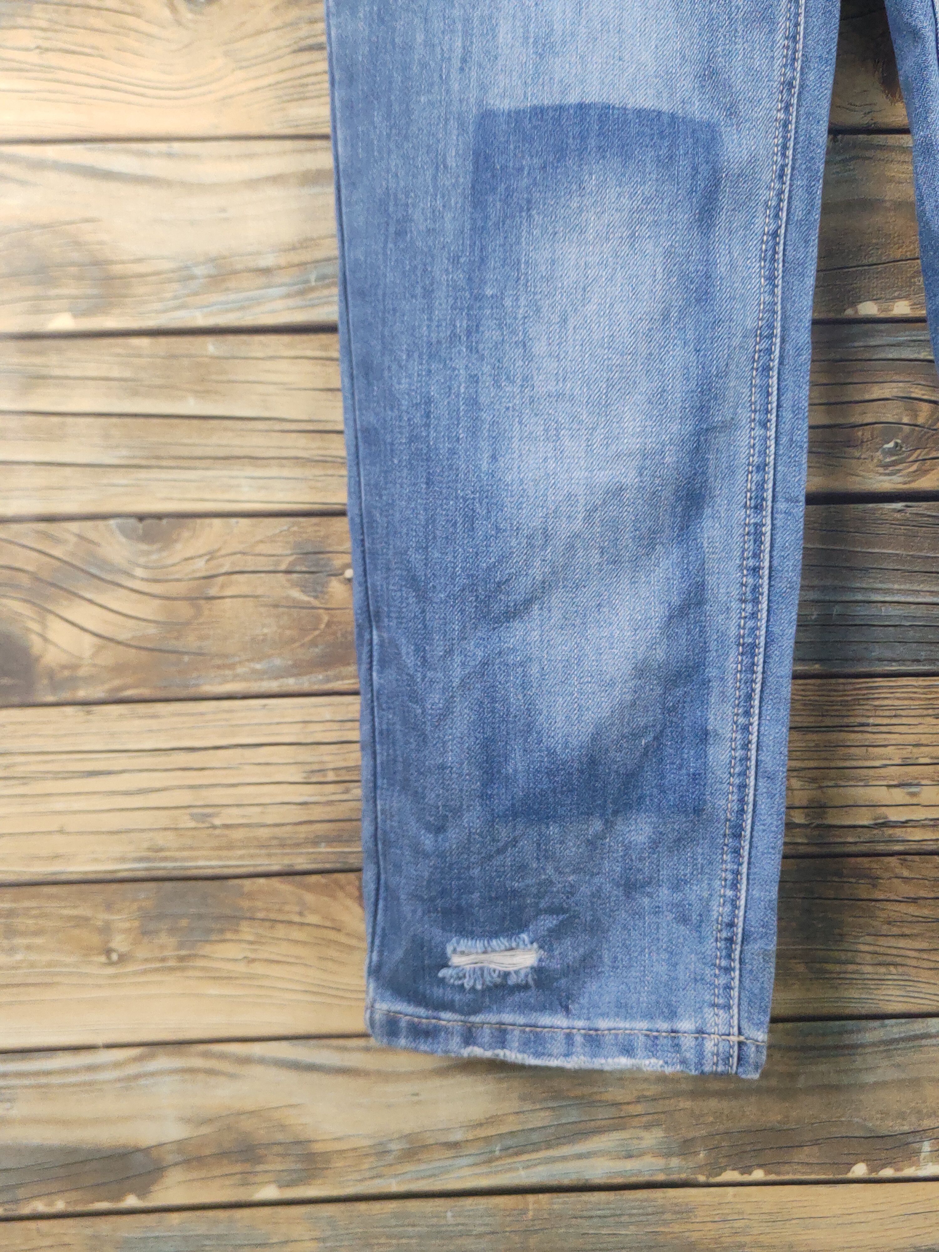 Japanese Brand × Vintage Vintage by Q's Blue Distressed Denim Jumpsuits Size 31" - 7 Thumbnail
