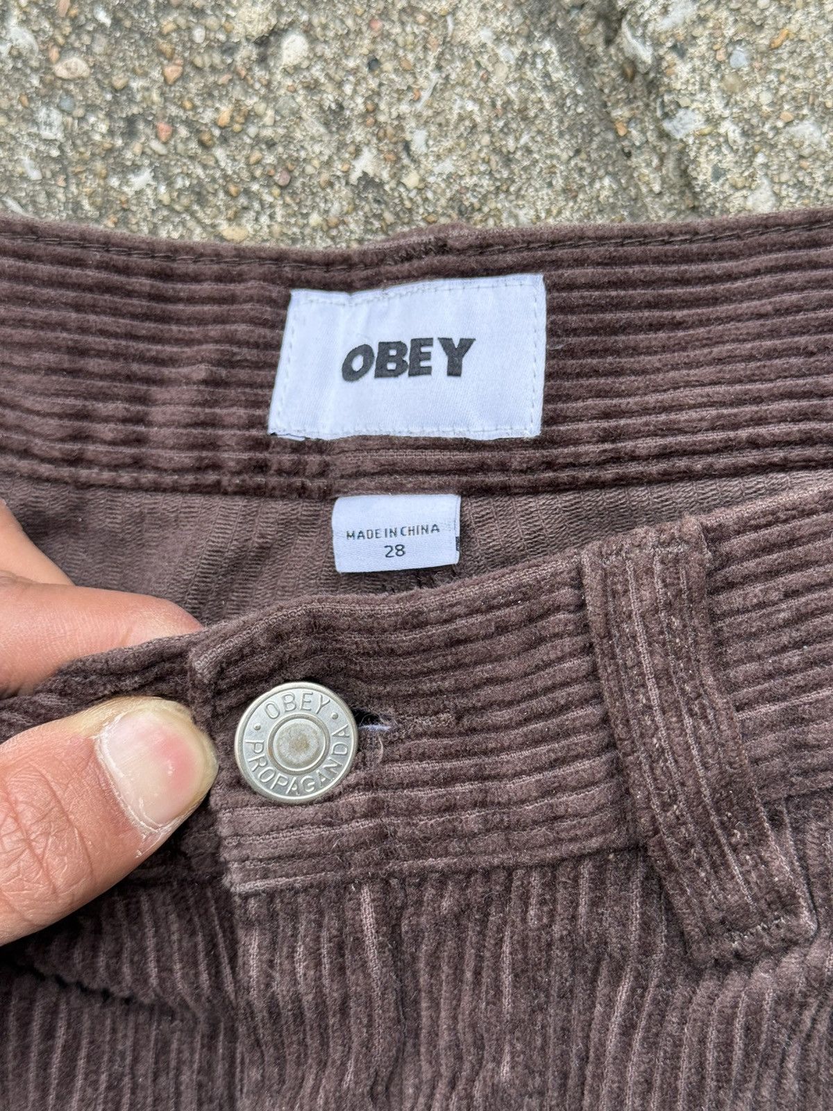 Obey Obey Carpenter Relaxed Fit Faded Corduroy Brown Pants Size US 28 / EU 44 - 5 Thumbnail