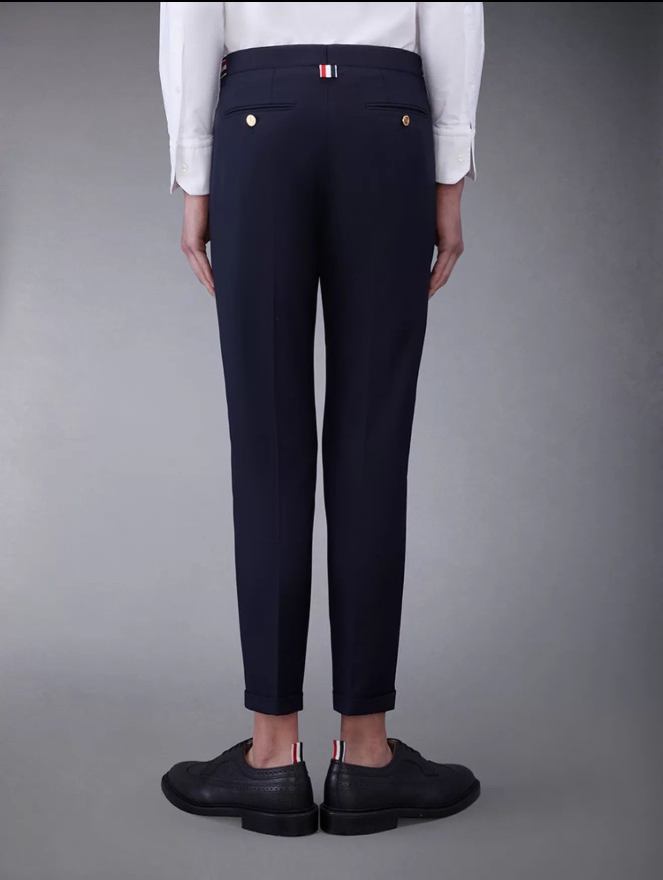 Thom Browne Thom Browne Navy Gold Button Wool Trousers Slim Size 2 Size US 32 / EU 48 - 7 Thumbnail