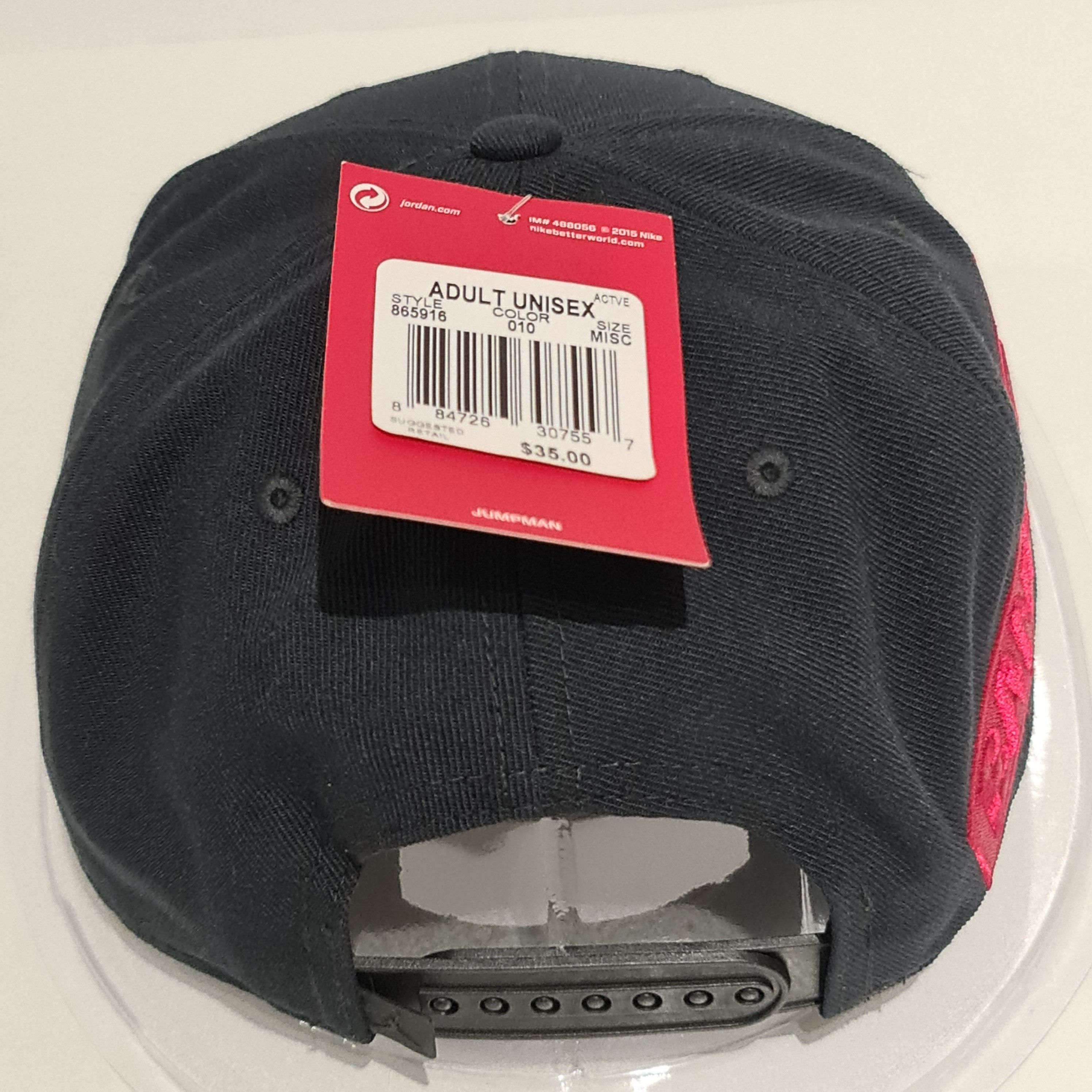 Jordan Brand Jordan Cap Snapback 'Banned' Black/Red Size ONE SIZE - 9 Thumbnail