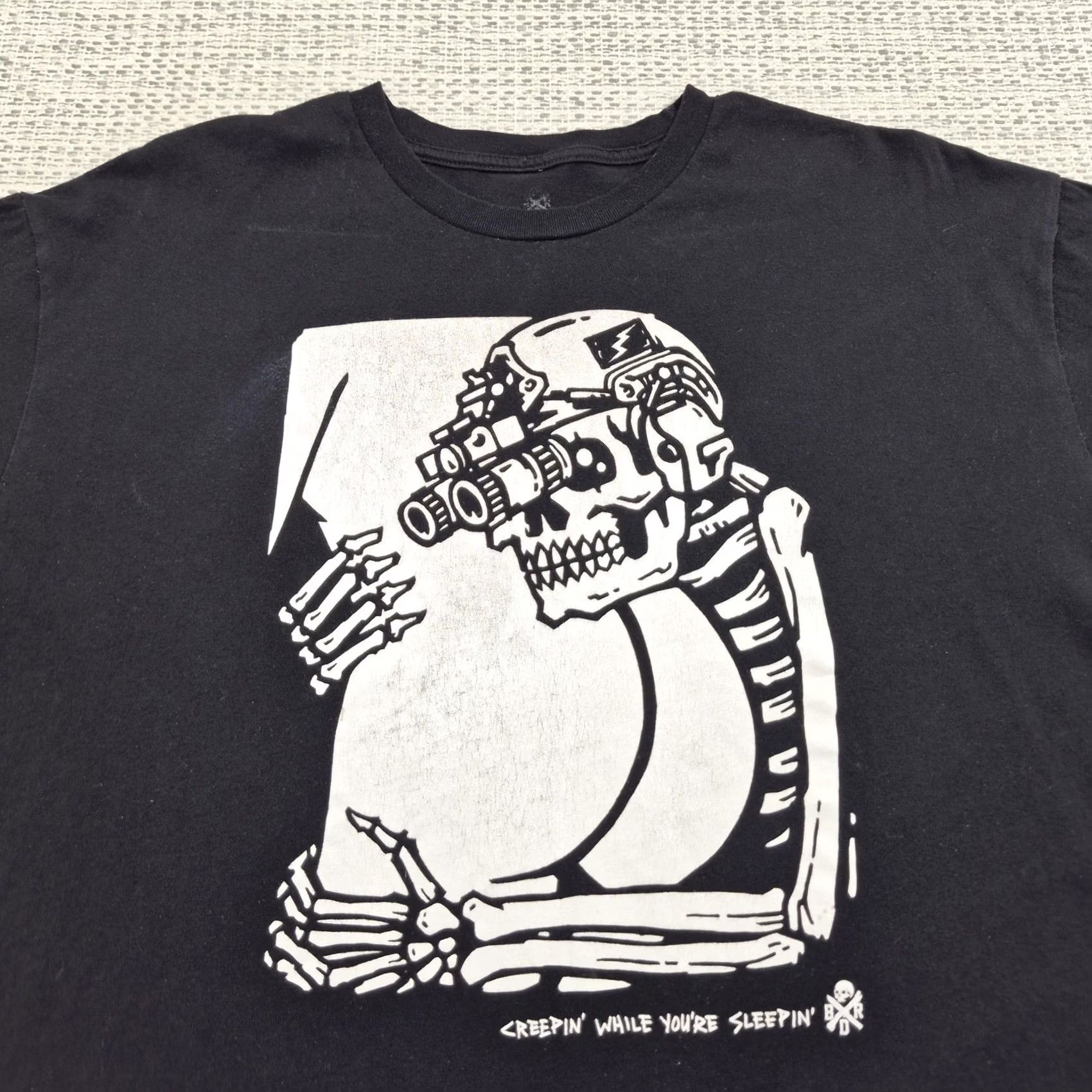 Vintage BLK-RFL-DIV Shirt Mens XL Black Skeleton Night Vision Graphic Tee Creepin Size US XL / EU 56 / 4 - 4 Thumbnail