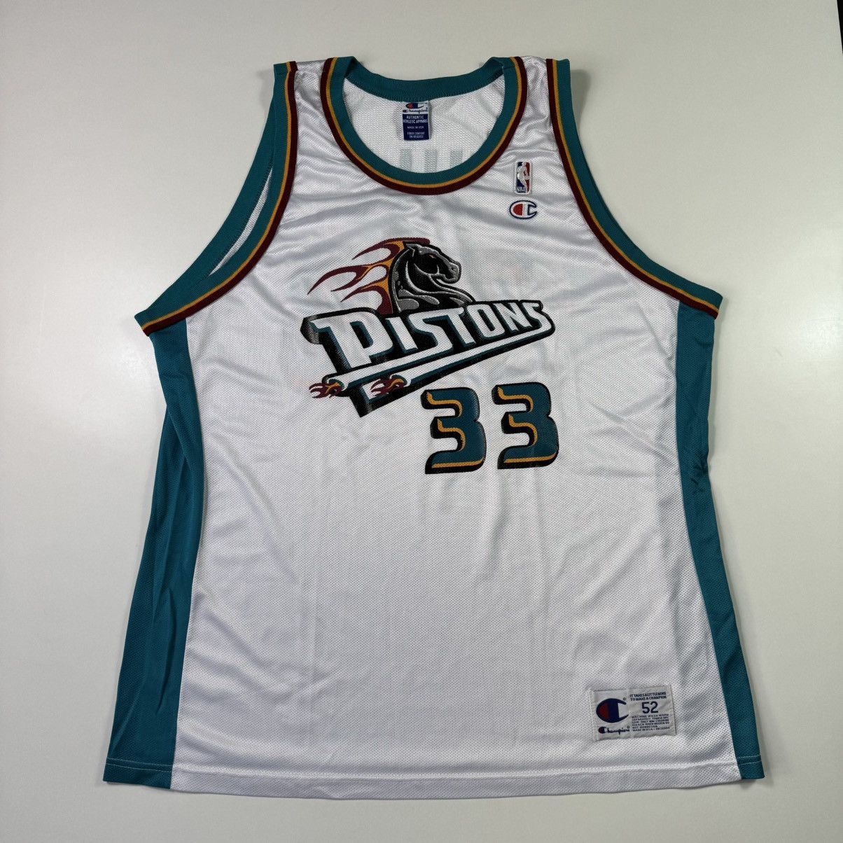 Champion × NBA × Vintage Detroit Pistons #33 Grant Hill Vintage Champion 1997 Jersey Size US XL / EU 56 / 4 - 2 Thumbnail