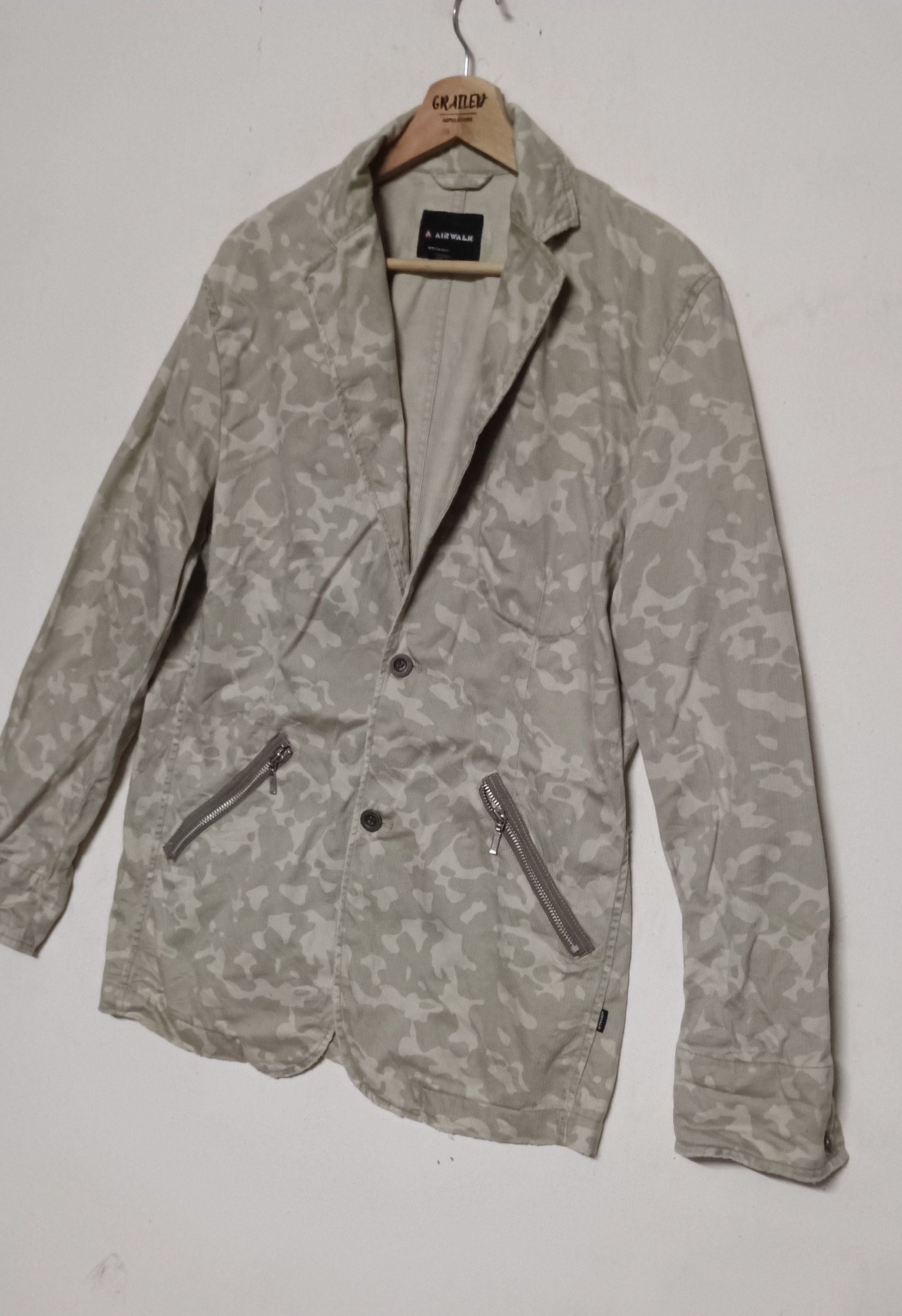 Airwalk Vintage🔥 Airwalk Camo Stripe Zipper Jacket Size US L / EU 52-54 / 3 - 3 Thumbnail