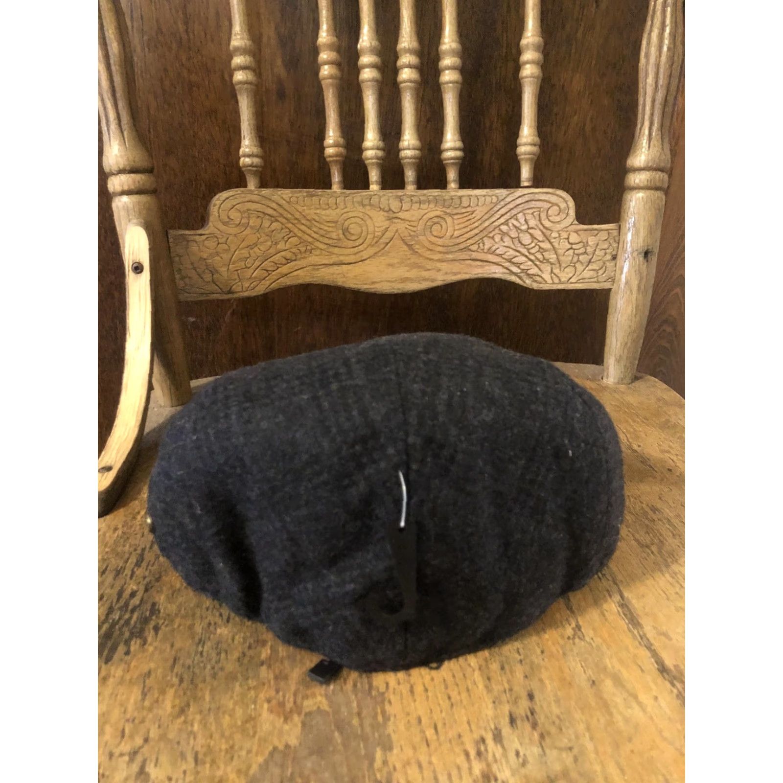 Vintage Epoch Hats Company Hat Cap Strap Back Mens XL Black Plaid Tweed Flat Ivy Lined Size ONE SIZE - 4 Thumbnail