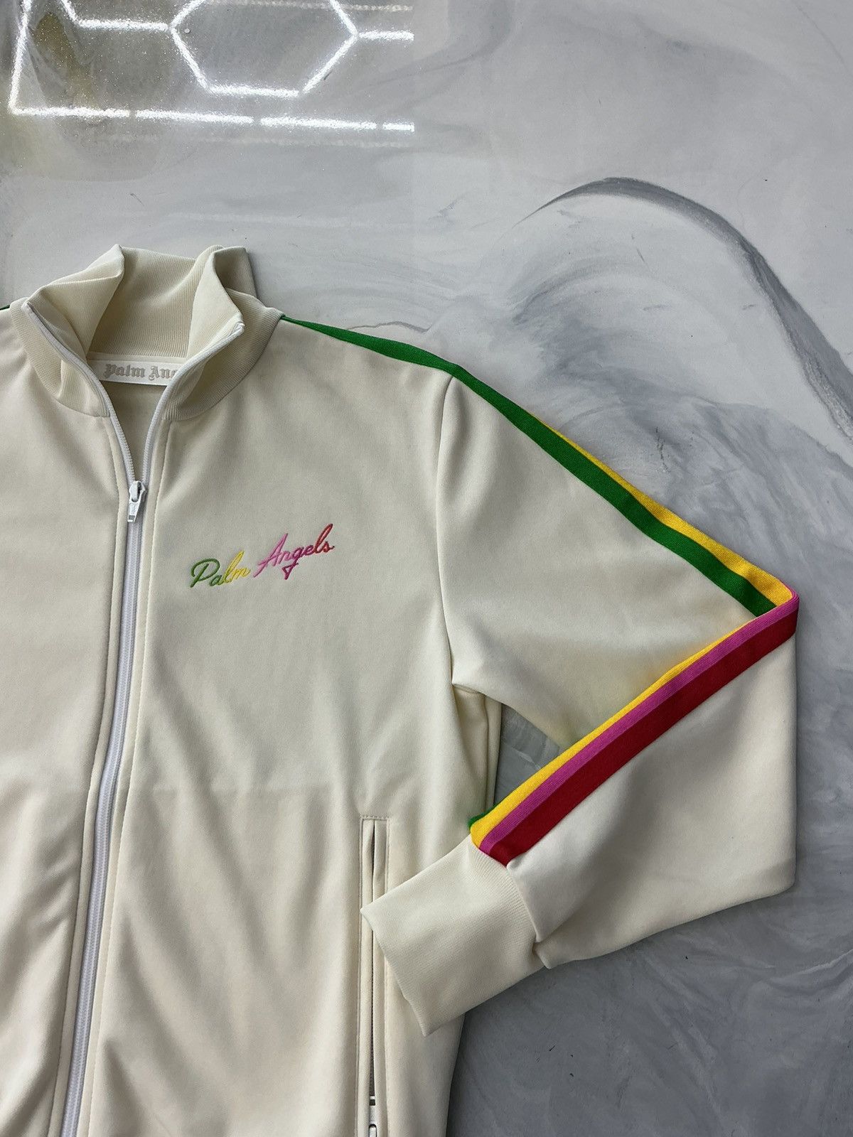 Palm Angels Palm Angels Zip up Track Jacket Cream Rasta Size S Size US S / EU 44-46 / 1 - 3 Thumbnail