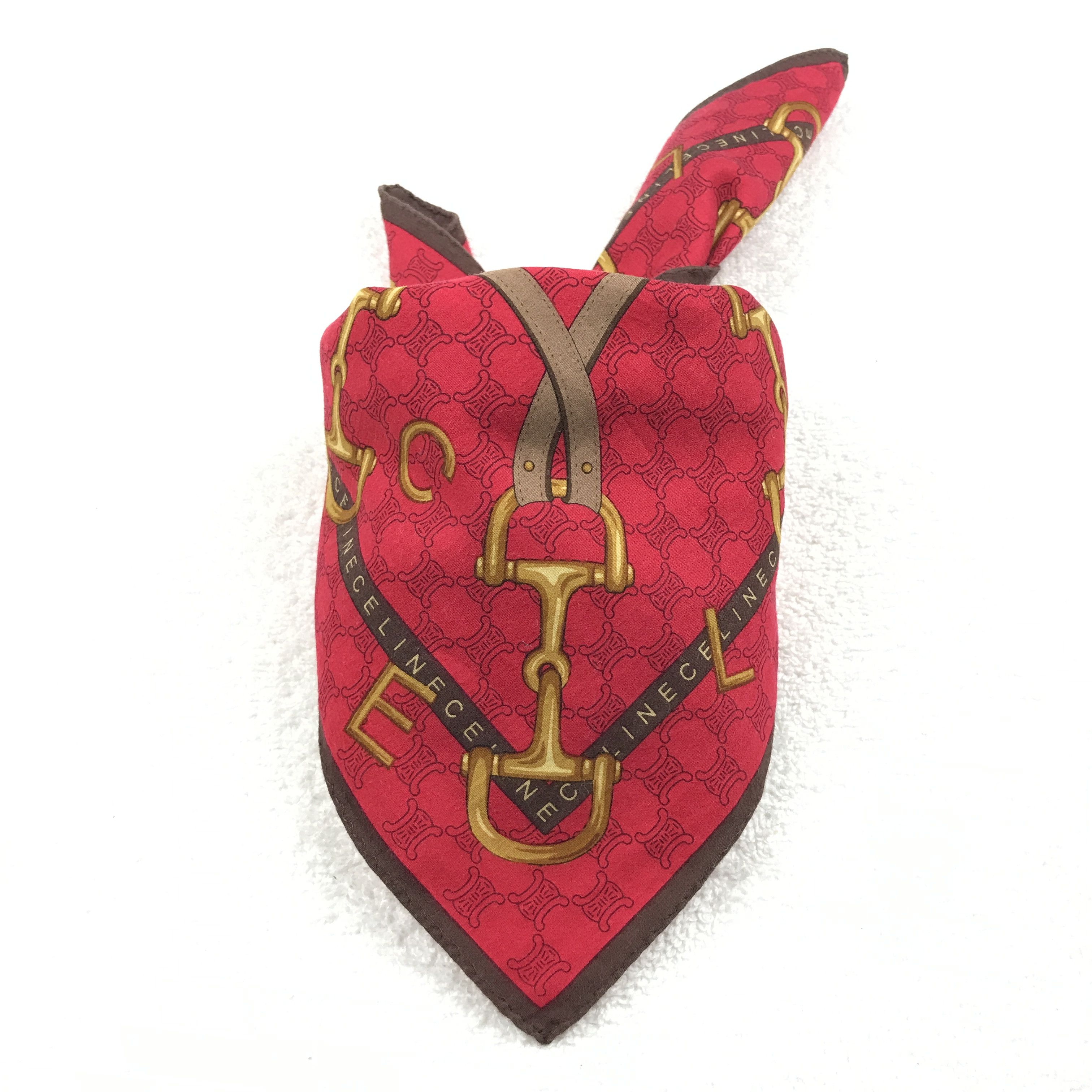 Celine × Vintage Vintage Celine Monogram Bandana Neckerchief Handkerchief Size ONE SIZE - 4 Thumbnail