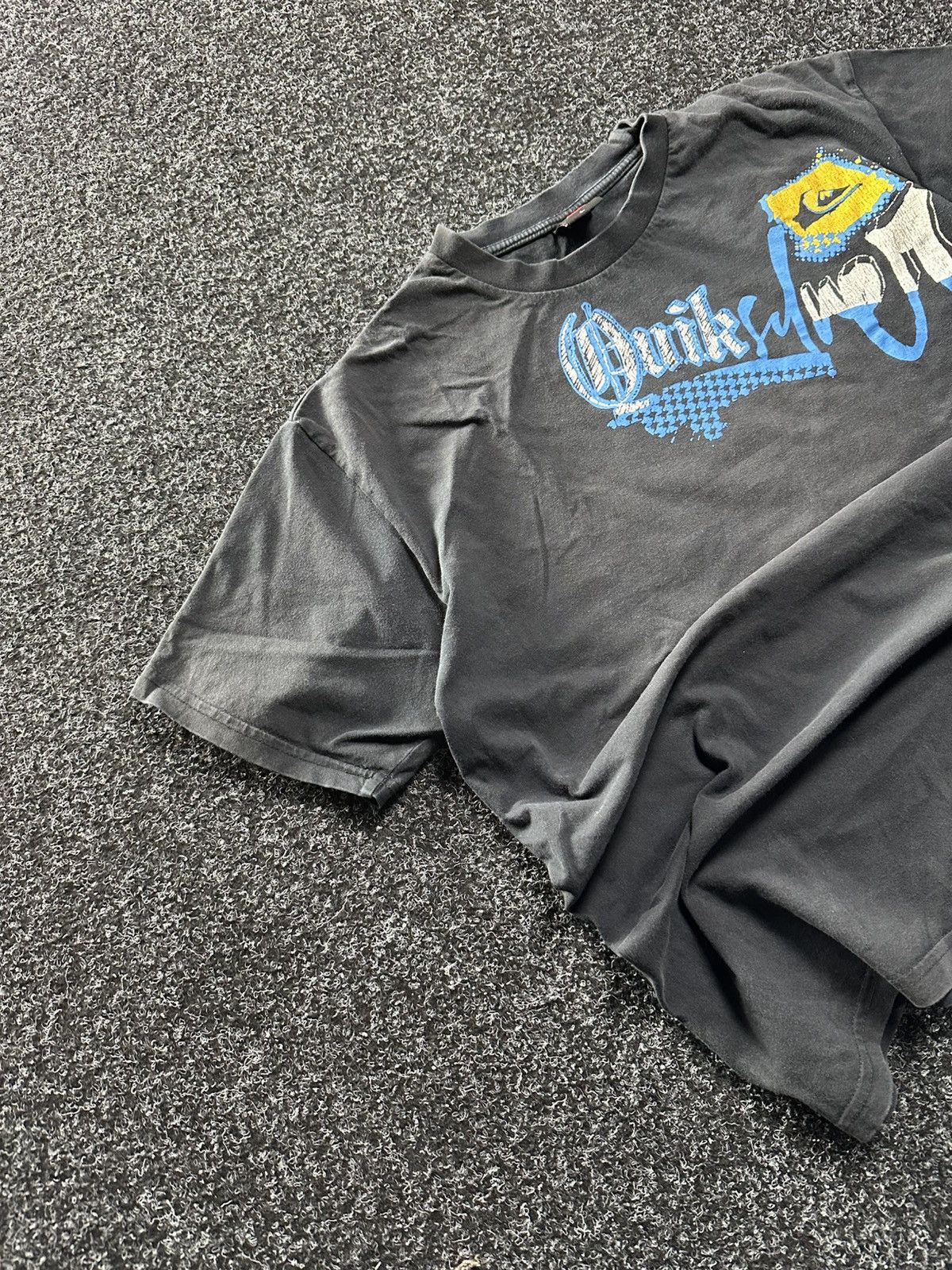 Quiksilver 🚨 VINTAGE BIG LOGO QUICKSILVER black faded SURF Y2K RARE Size US L / EU 52-54 / 3 - 2 Thumbnail