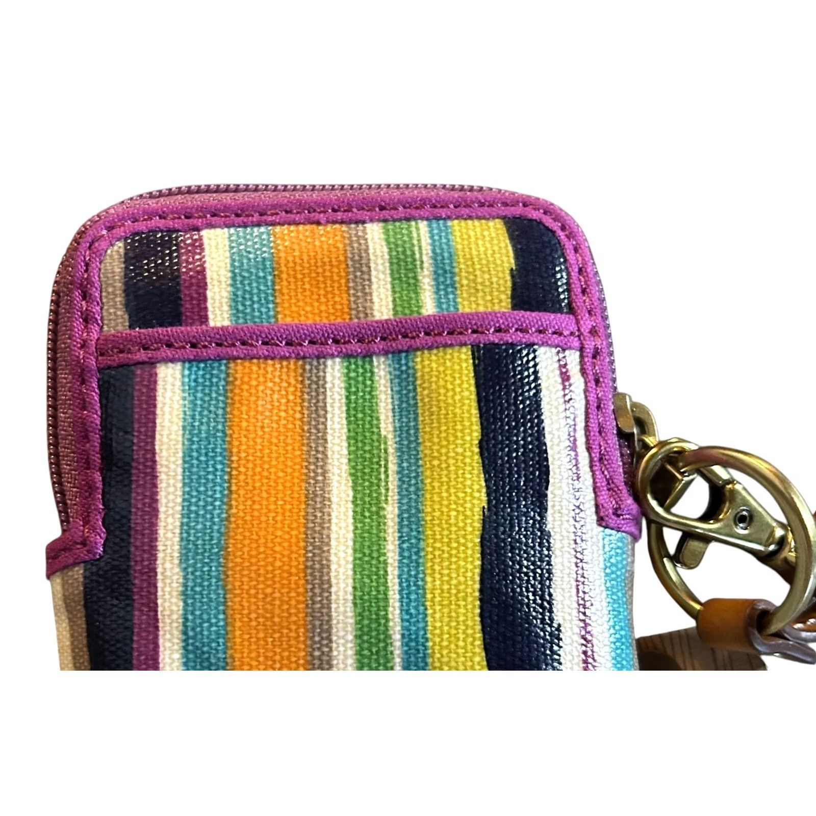 Fossil Fossil Birds Purple Striped Wristlet Wallet NWT Women Small Coin Purse Purse Credit Card 4in x 6in Wristlet Wallet Women Size ONE SIZE - 3 Thumbnail