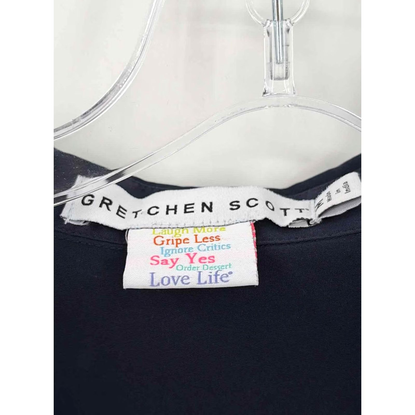 Vintage Gretchen Scott Button Down Navy Medium Size M / US 6-8 / IT 42-44 - 3 Thumbnail
