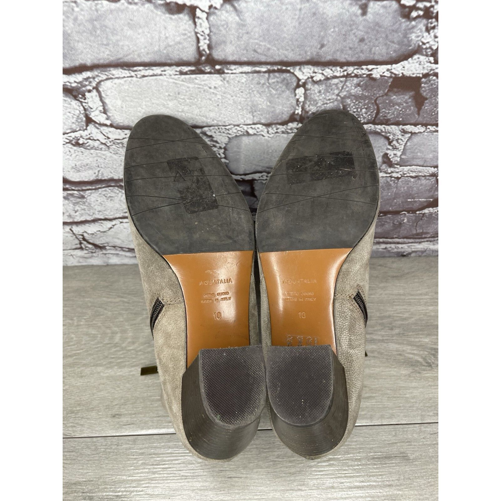 Aquatalia Aquatalia Taupe Suede Leather Side Zip Heel Ankle Booties Wo Size US 10 / IT 40 - 16 Thumbnail