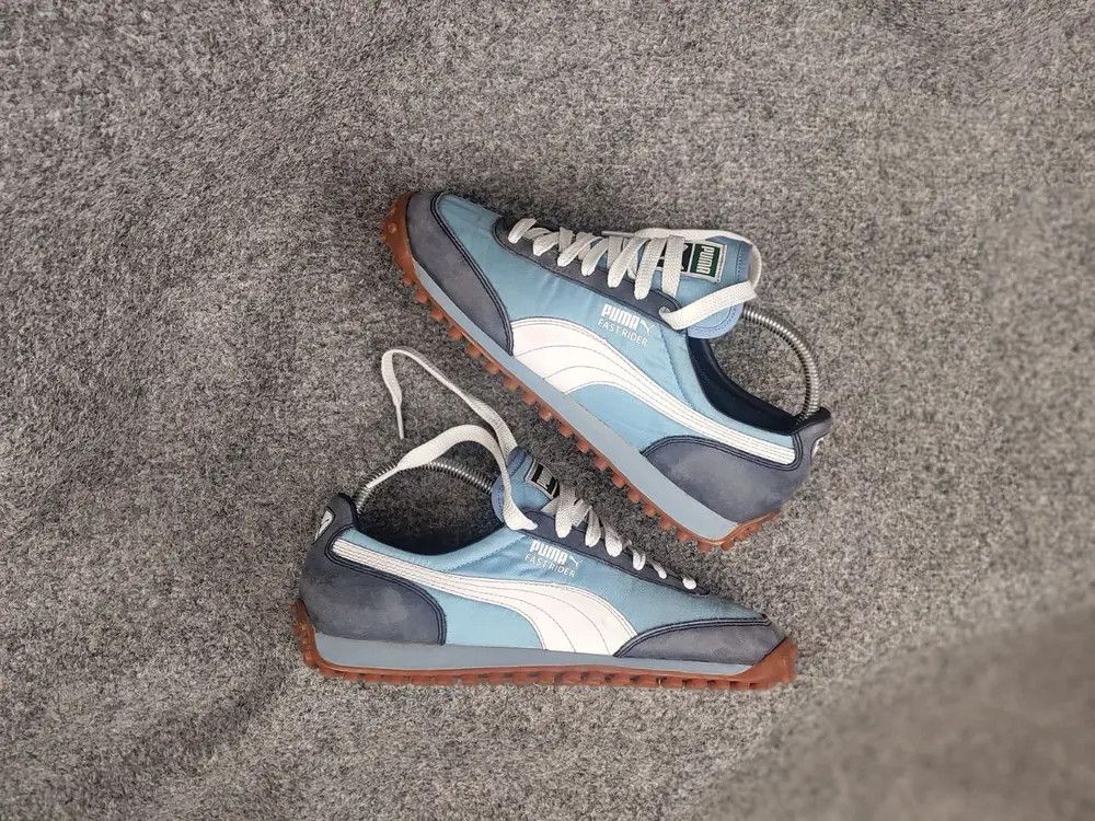 Puma Vintage 00's Puma Fast Rider Blue Logo Sneakers Shoes Y2K Size US 7 / IT 37 - 1 Thumbnail