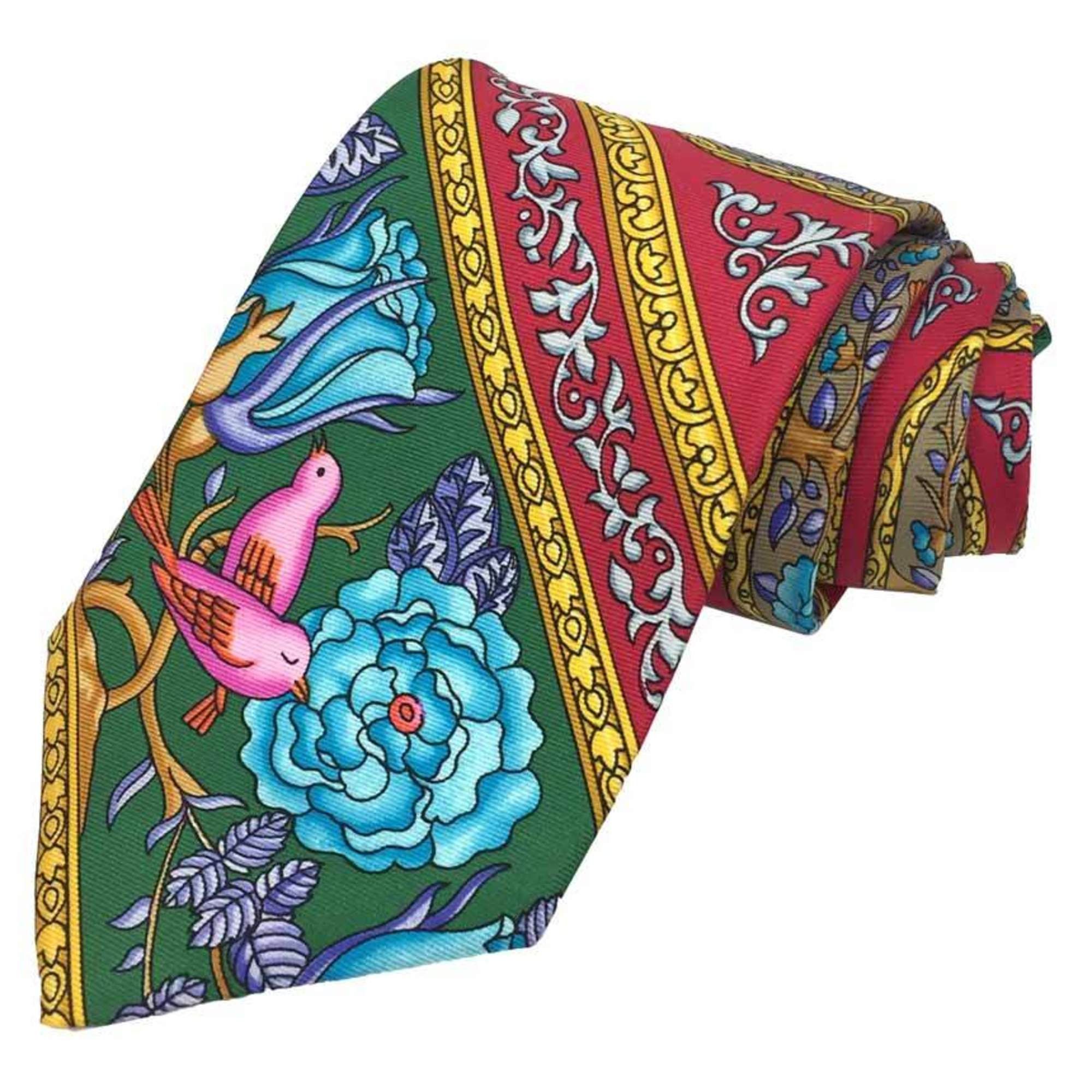 image of Hermes Necktie Qalamdan 100% Silk Multicolor Men's in Black
