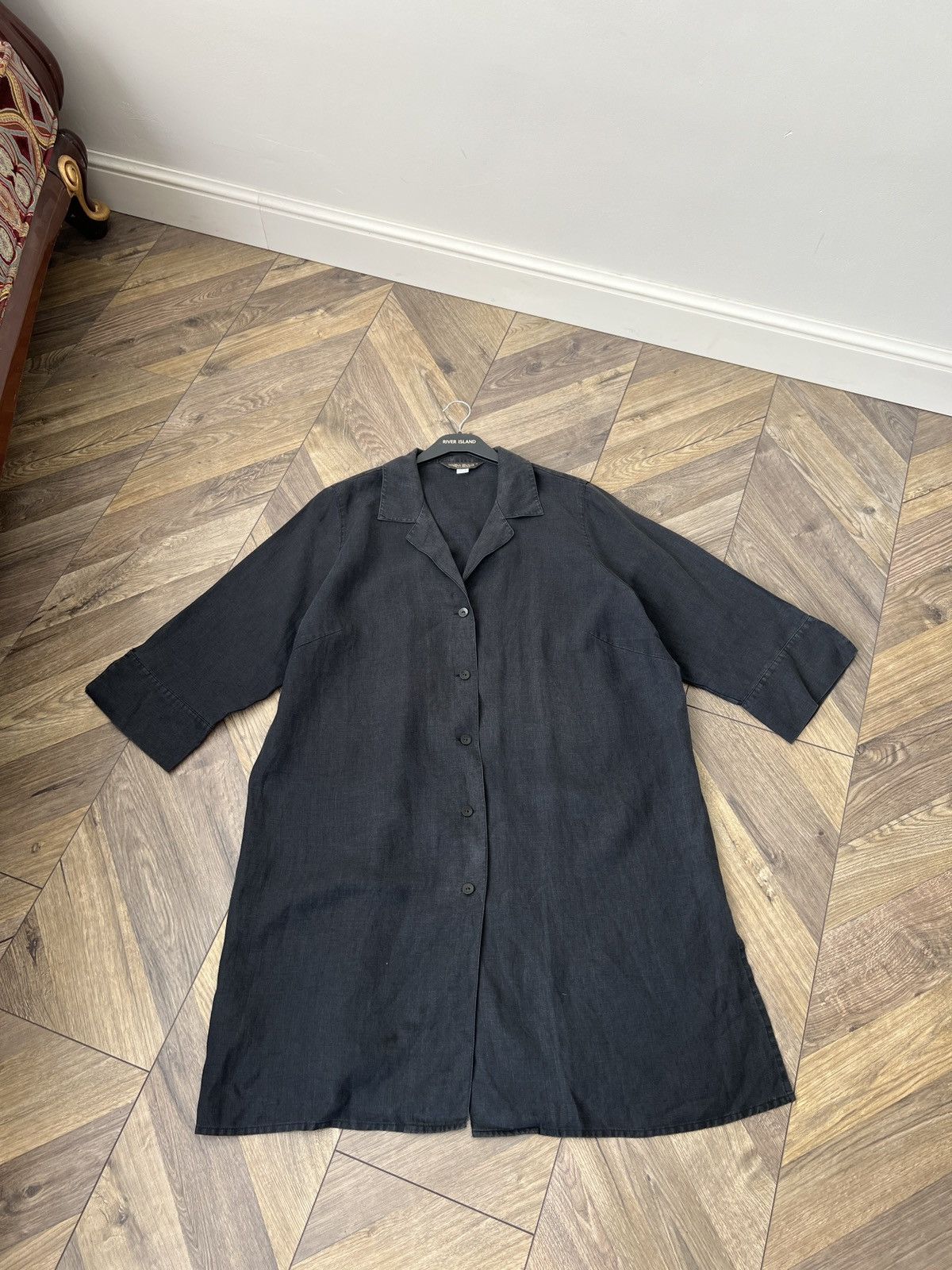 Marina Rinaldi Vintage Marina Rinaldi Linen Blend Button Front Shirt Dress Size L / US 10 / IT 46 - 1 Thumbnail