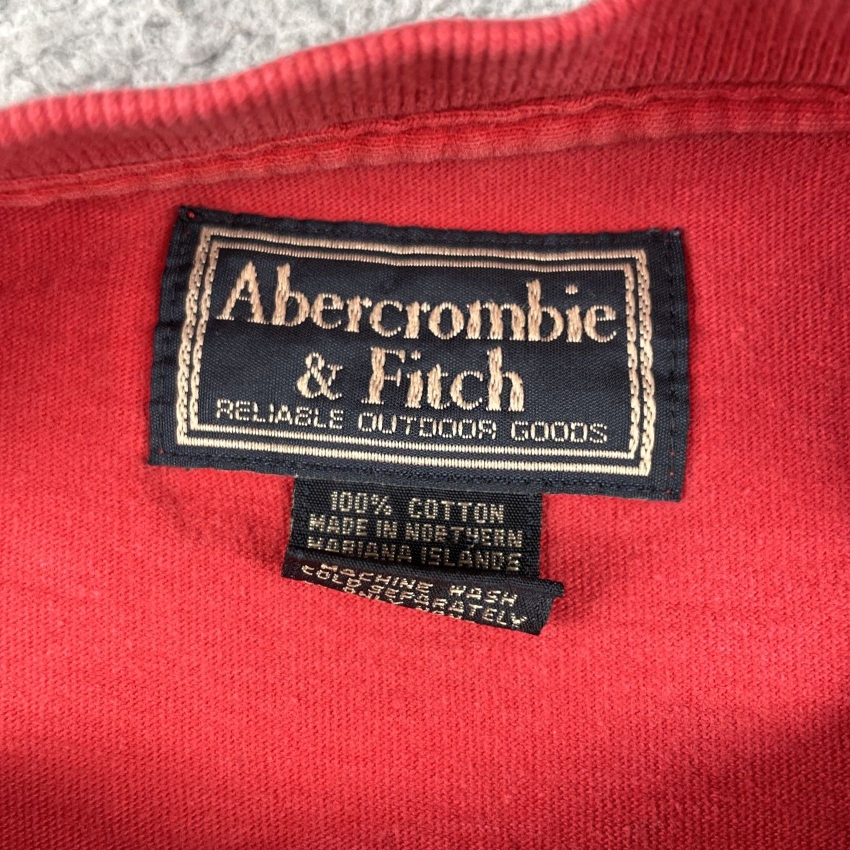 Abercrombie & Fitch VINTAGE Abercrombie & Fitch Shirt XL Red Outdoor Goods Y2K Made In US Marina Islands Mens Size US XL / EU 56 / 4 - 6 Thumbnail