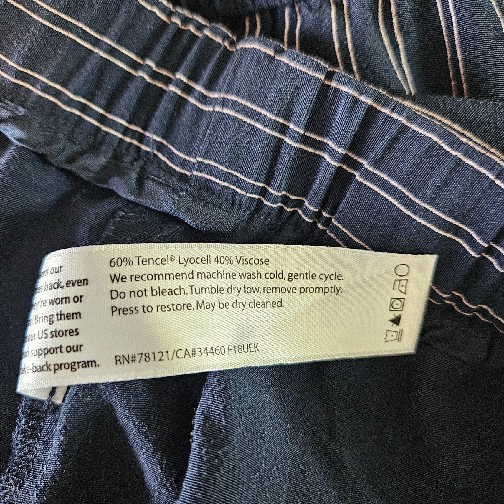 Eileen Fisher Eileen Fisher Womens Pants Pull On Blue Striped High Rise Tencel Blend Size L Size 36" / US 14 / IT 50 - 6 Thumbnail
