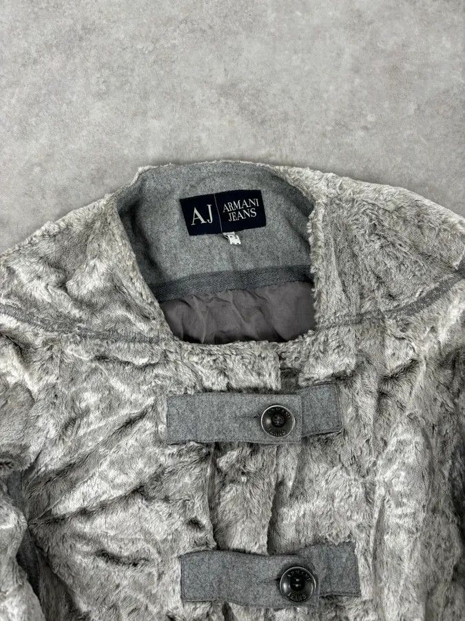 Armani Armani Grey Velvet Faux Fur Jacket Size M / US 6-8 / IT 42-44 - 4 Thumbnail