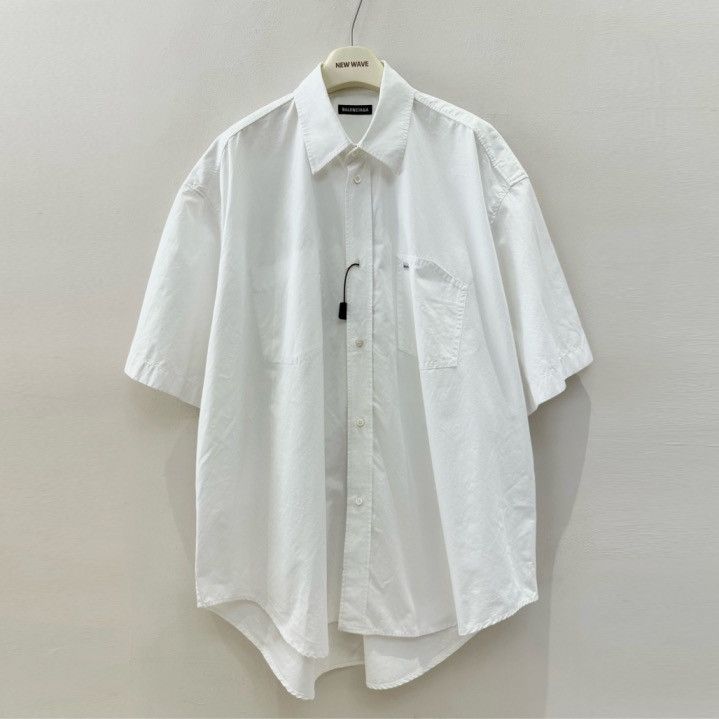 Balenciaga Balenciaga white cotton button-down short-sleeved shirt Size S / US 4 / IT 40 - 1 Thumbnail