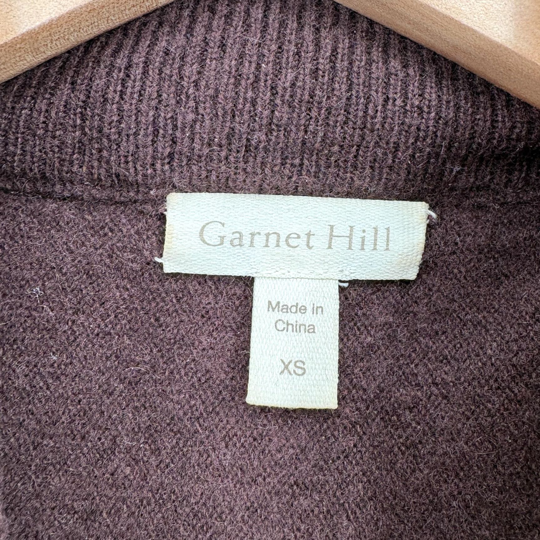 Vintage Garnet Hill Sweater Womens XS Wine Red Wool Cashmere Turtleneck Tunic Lagenlook Size XS / US 0-2 / IT 36-38 - 4 Thumbnail
