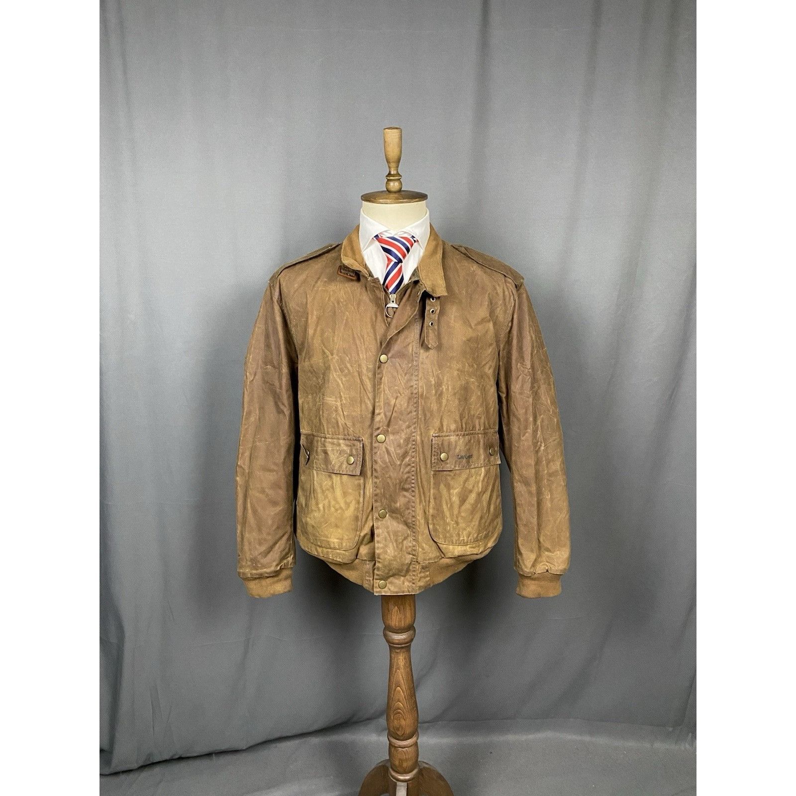 Barbour Babrour Flyer Men's Brown Waxed Bomber Jacket Size XL Size US XL / EU 56 / 4 - 4 Thumbnail