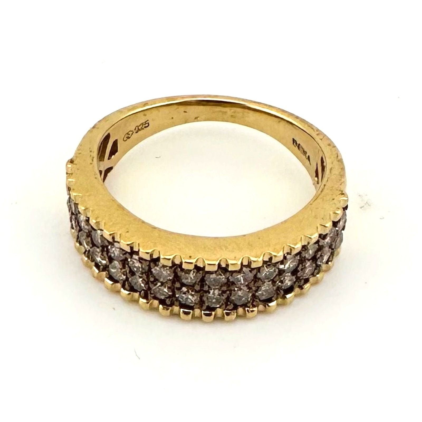 Other Beautiful 3/4 Ct Diamond 2 row Anniversary Ring 14kt Gold Ov Size ONE SIZE - 10 Thumbnail