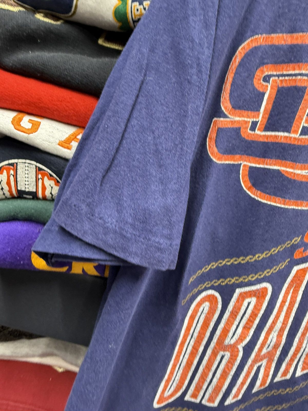 Vintage Vintage 1990s Syracuse Orangemen Navy Single Stitch nutmeg Size US XL / EU 56 / 4 - 6 Thumbnail