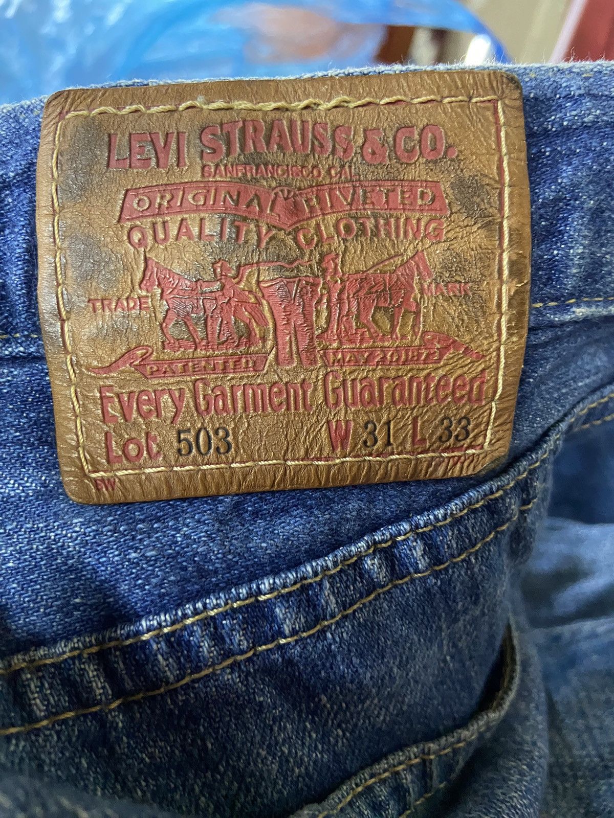Levi's 🔥 Vintage Levis 503 jeans stoned wash distressed Size US 30 / EU 46 - 13 Thumbnail