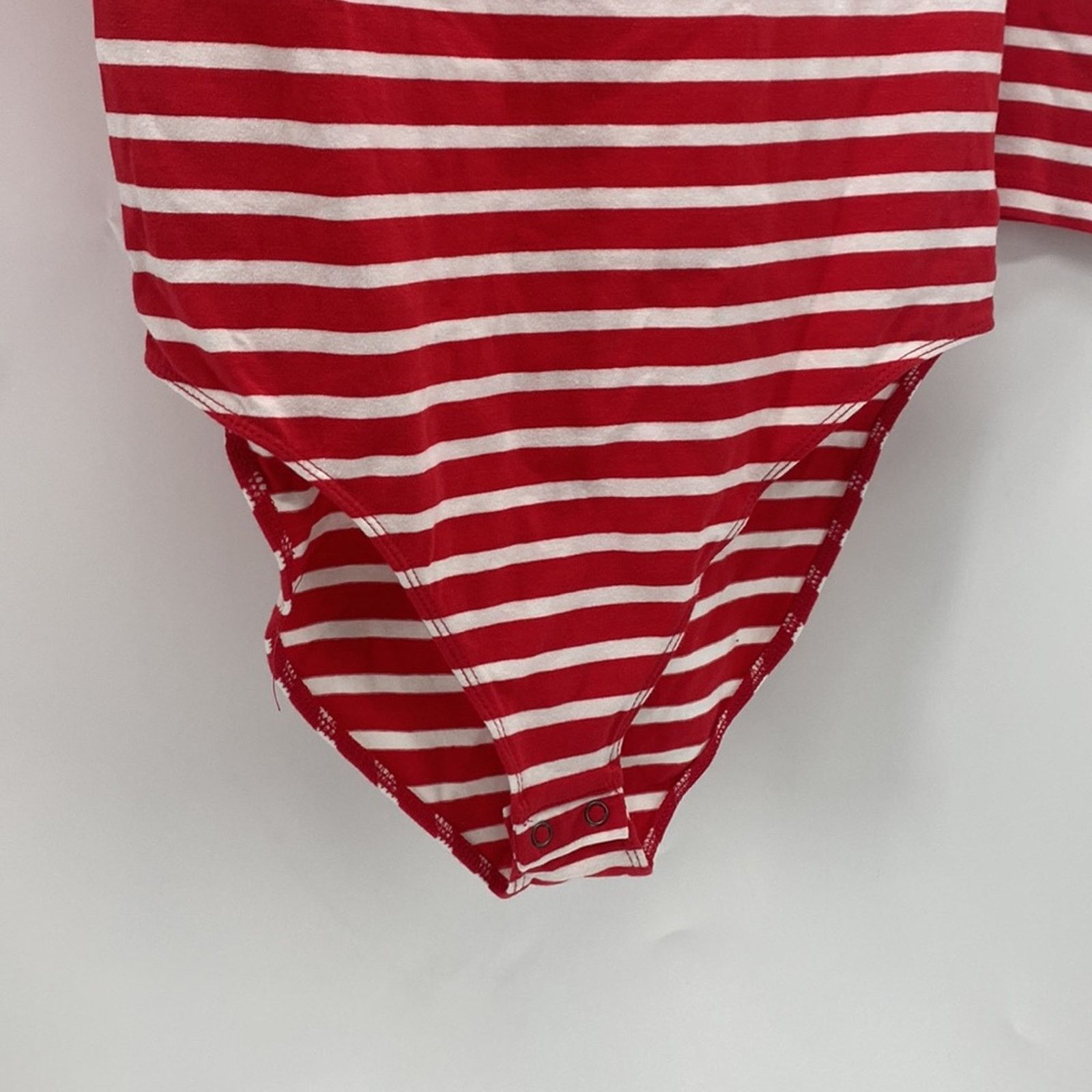 Gap Gap red white striped scoop neck 3 quarter sleeve bodysuit Size S / US 4 / IT 40 - 3 Thumbnail