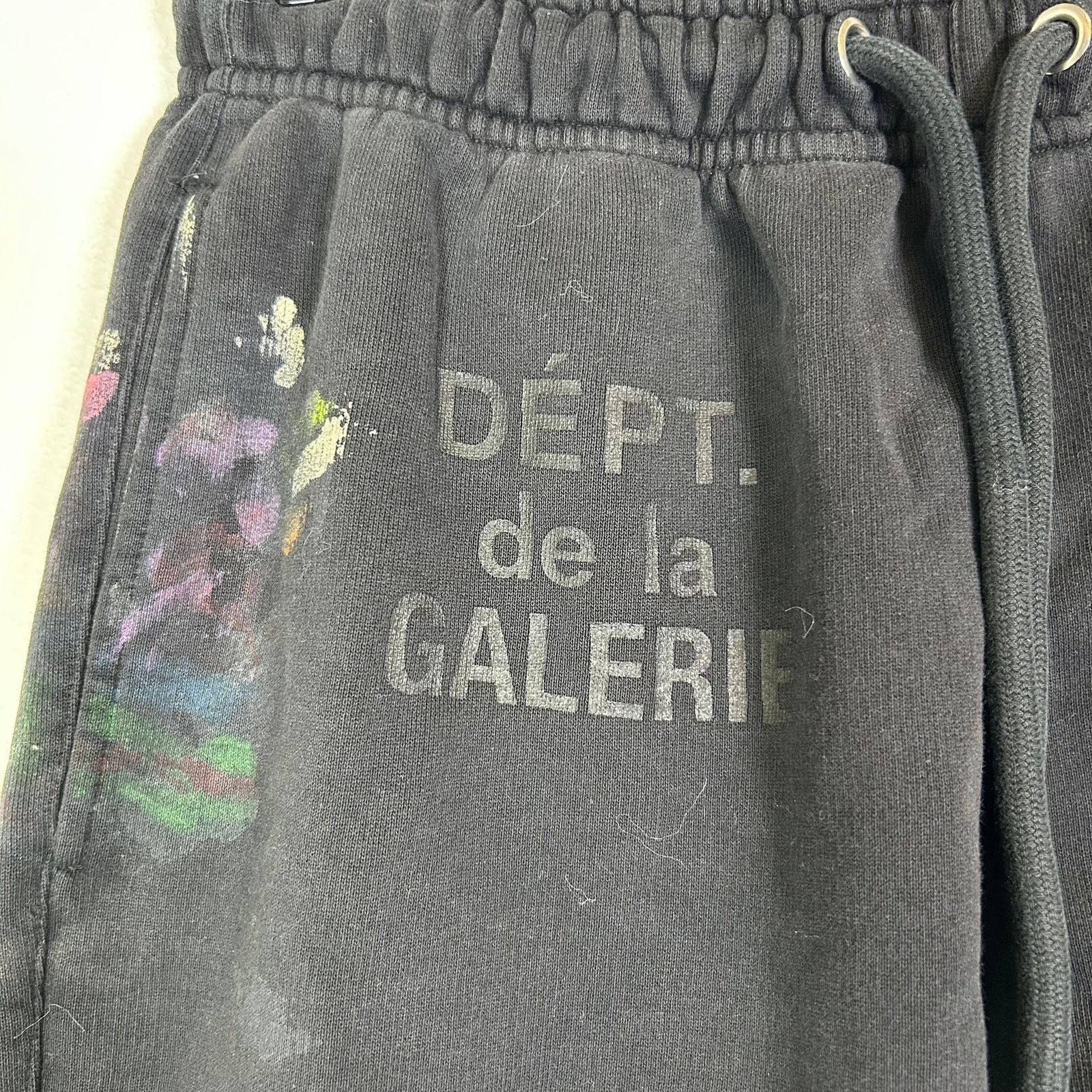 Gallery Dept. × Lanvin Gallery Dept x Lanvin Black Paint Splatter Sweatpants Size 26" / US 2 / IT 38 - 4 Thumbnail