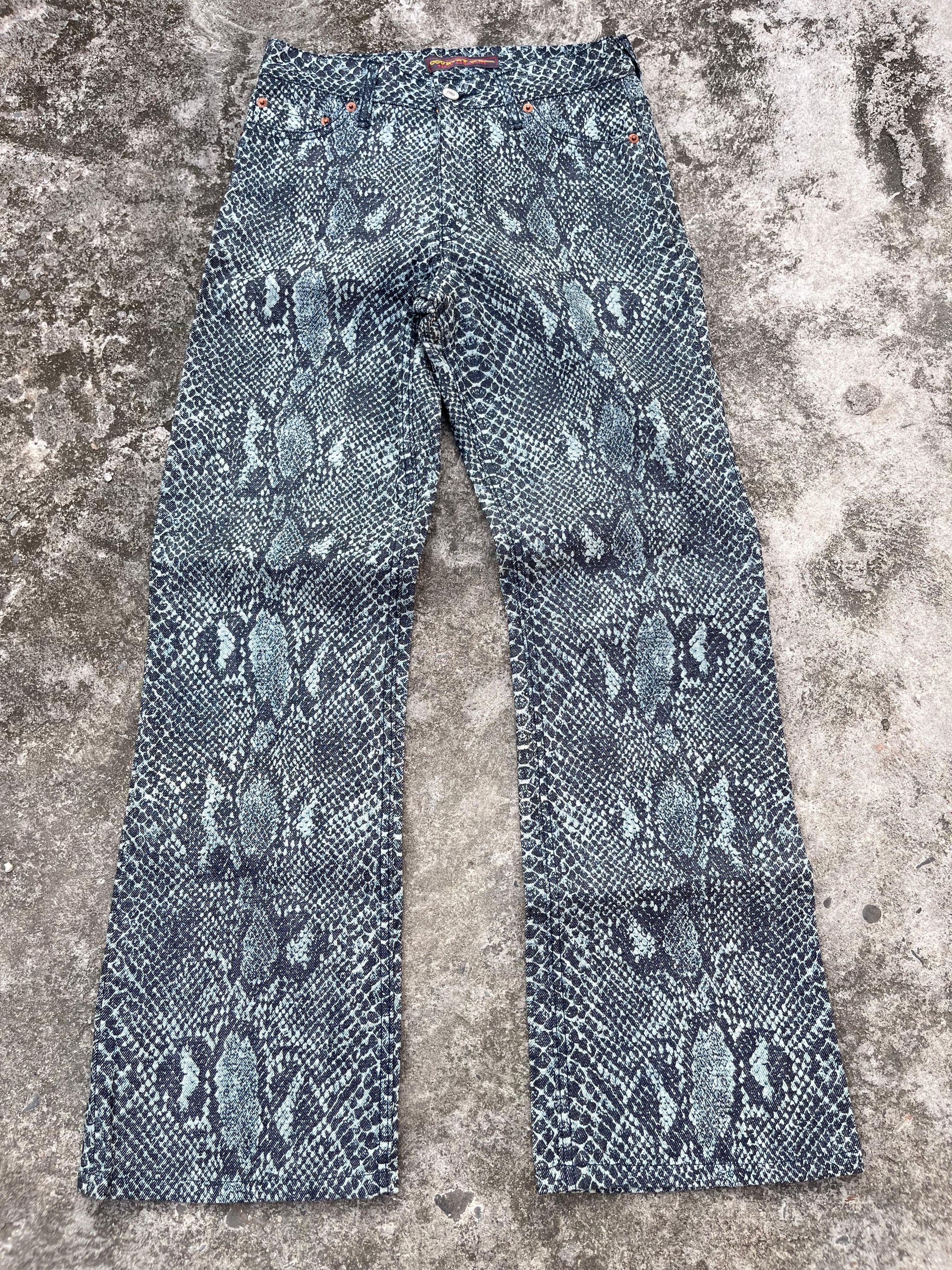 Hysteric Glamour Ozone Community & Co Snake Print Denim Pants Size US 28 / EU 44 - 4 Thumbnail