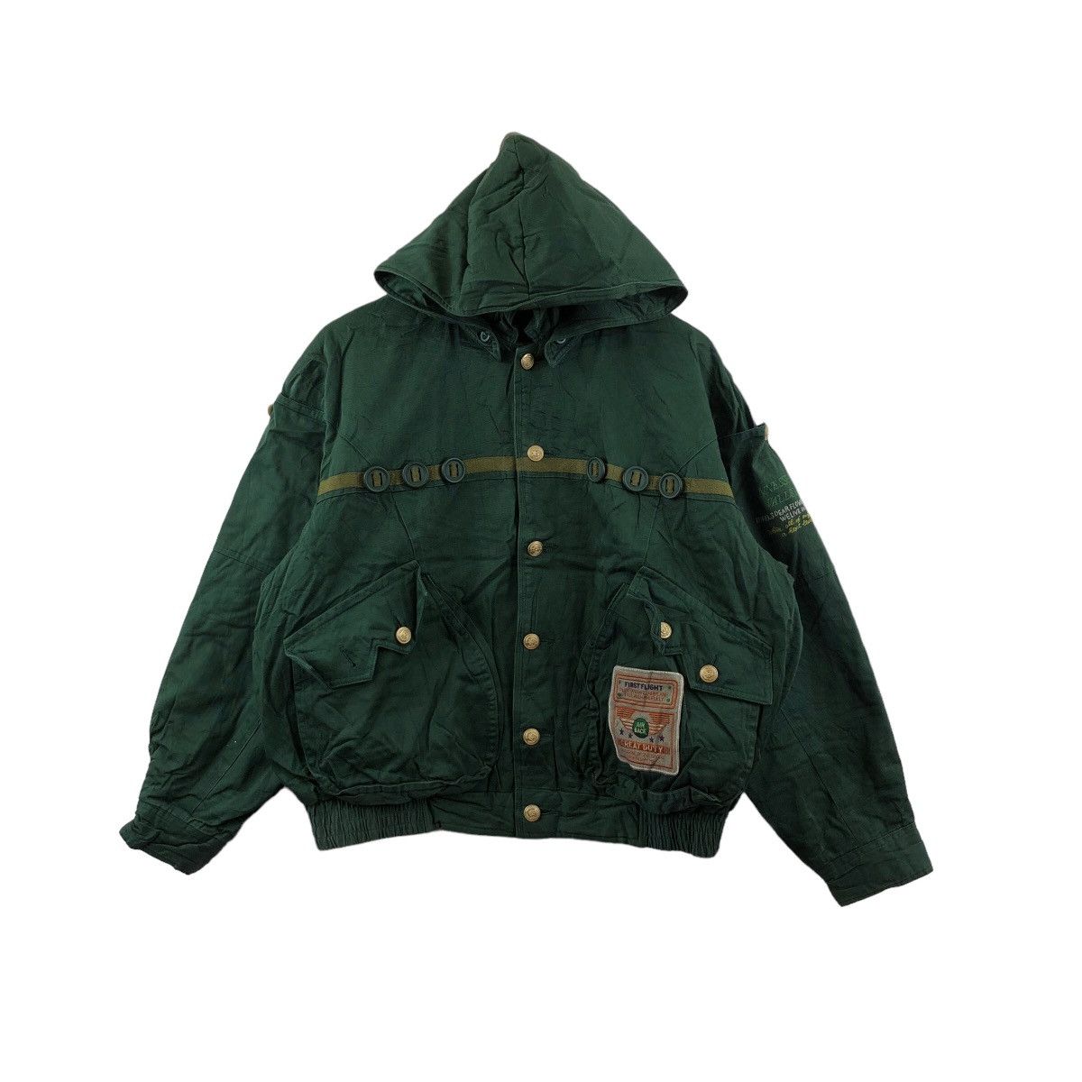 image of 90's Harbor Island Jacket Military Style Tennesse in Green, Men's (Size Medium)