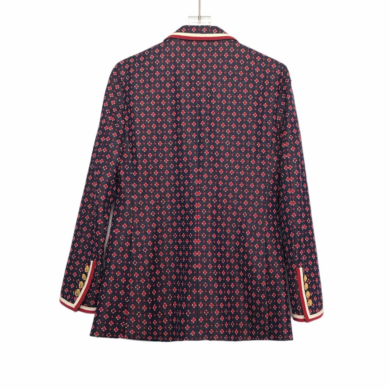 Gucci Gucci All-over Print Lapel Long Sleeve Blazer K26WX Size XS / US 0-2 / IT 36-38 - 2 Thumbnail