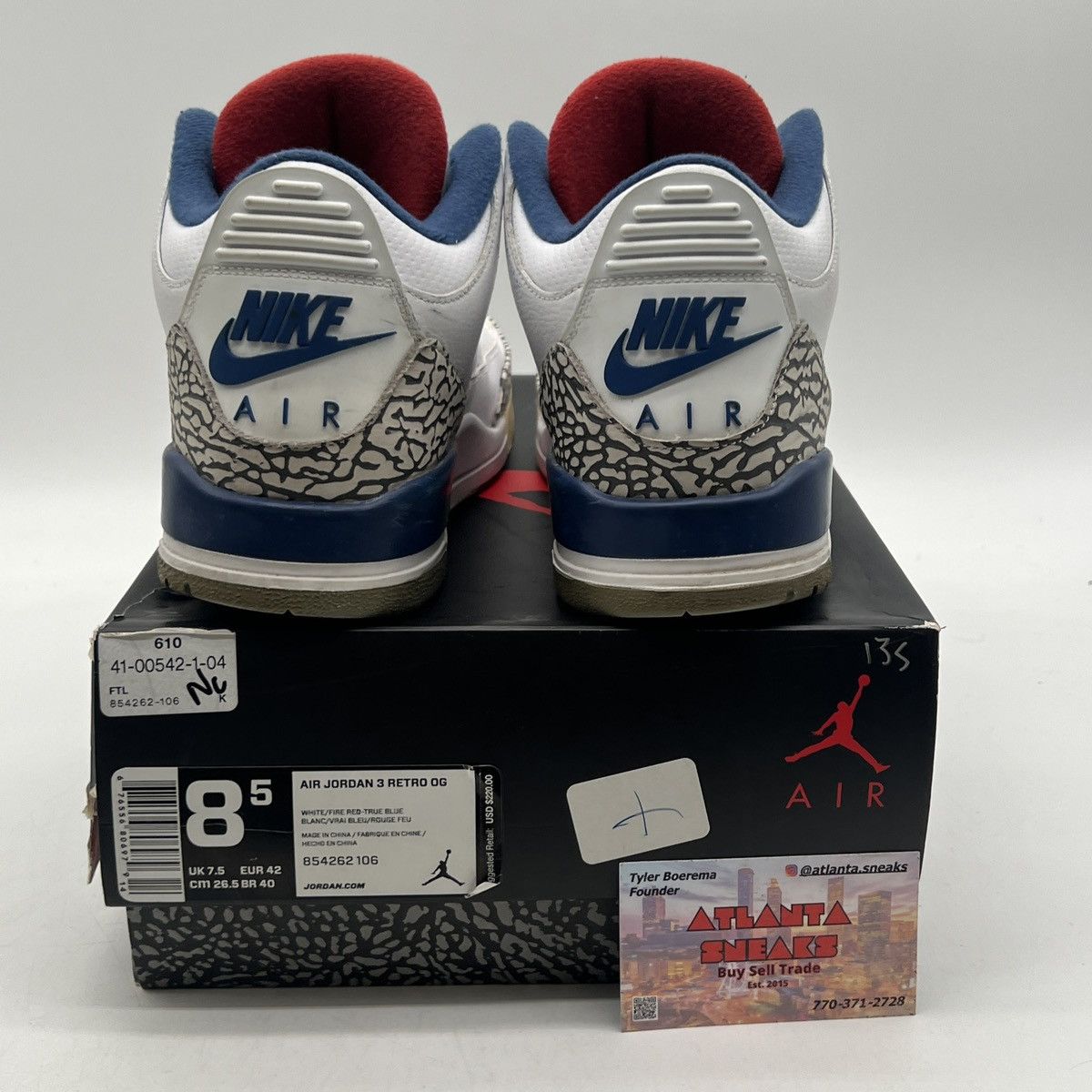 Jordan Brand Air Jordan 3 true blue Size US 8.5 / EU 41-42 - 3 Thumbnail