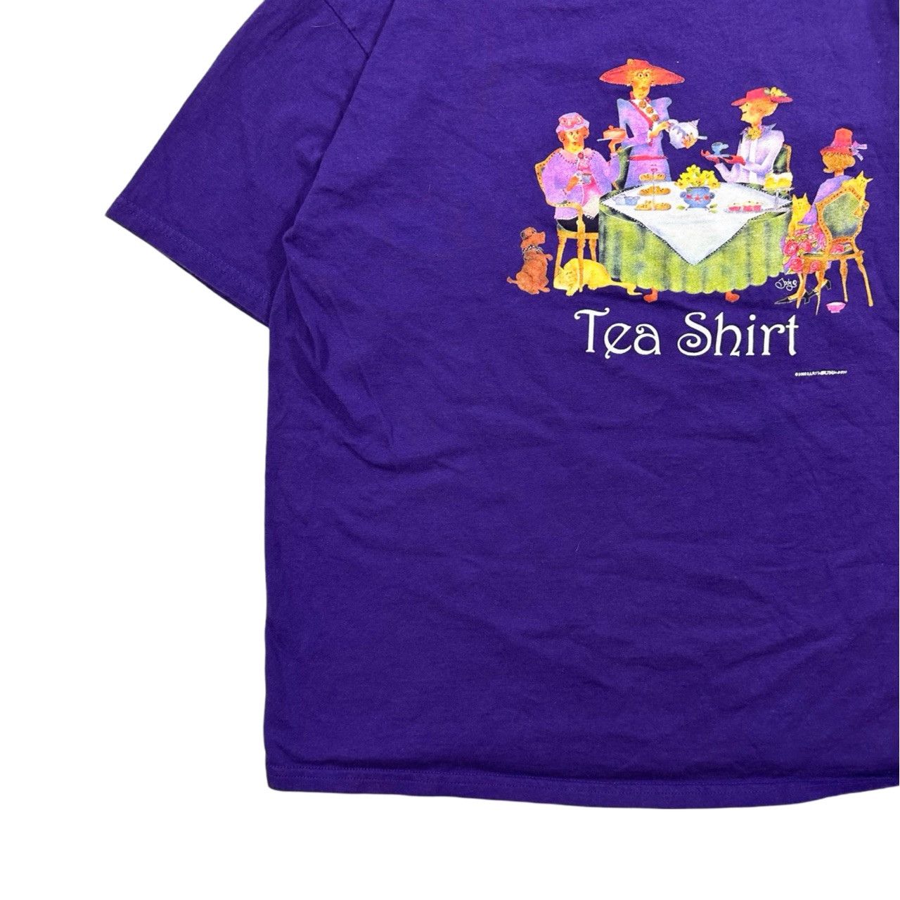 Vintage Vintage 00s Tea Shirt Graphic T Shirt Size US XL / EU 56 / 4 - 3 Thumbnail