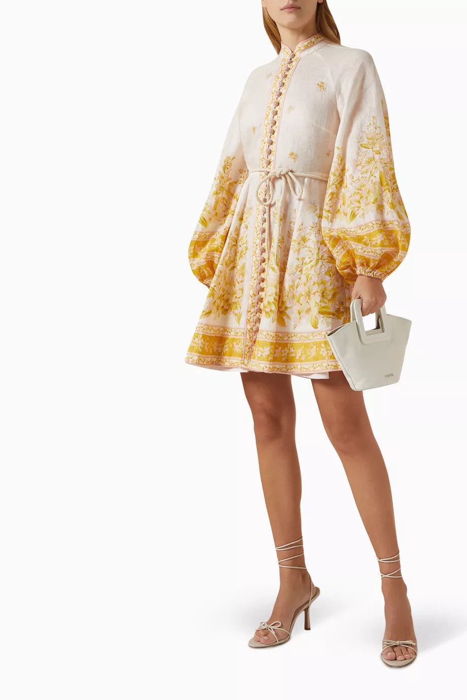 Zimmermann o1s22i1n1024 Floral Linen Mini Dress in Multicolor Size M / US 6-8 / IT 42-44 - 2 Thumbnail