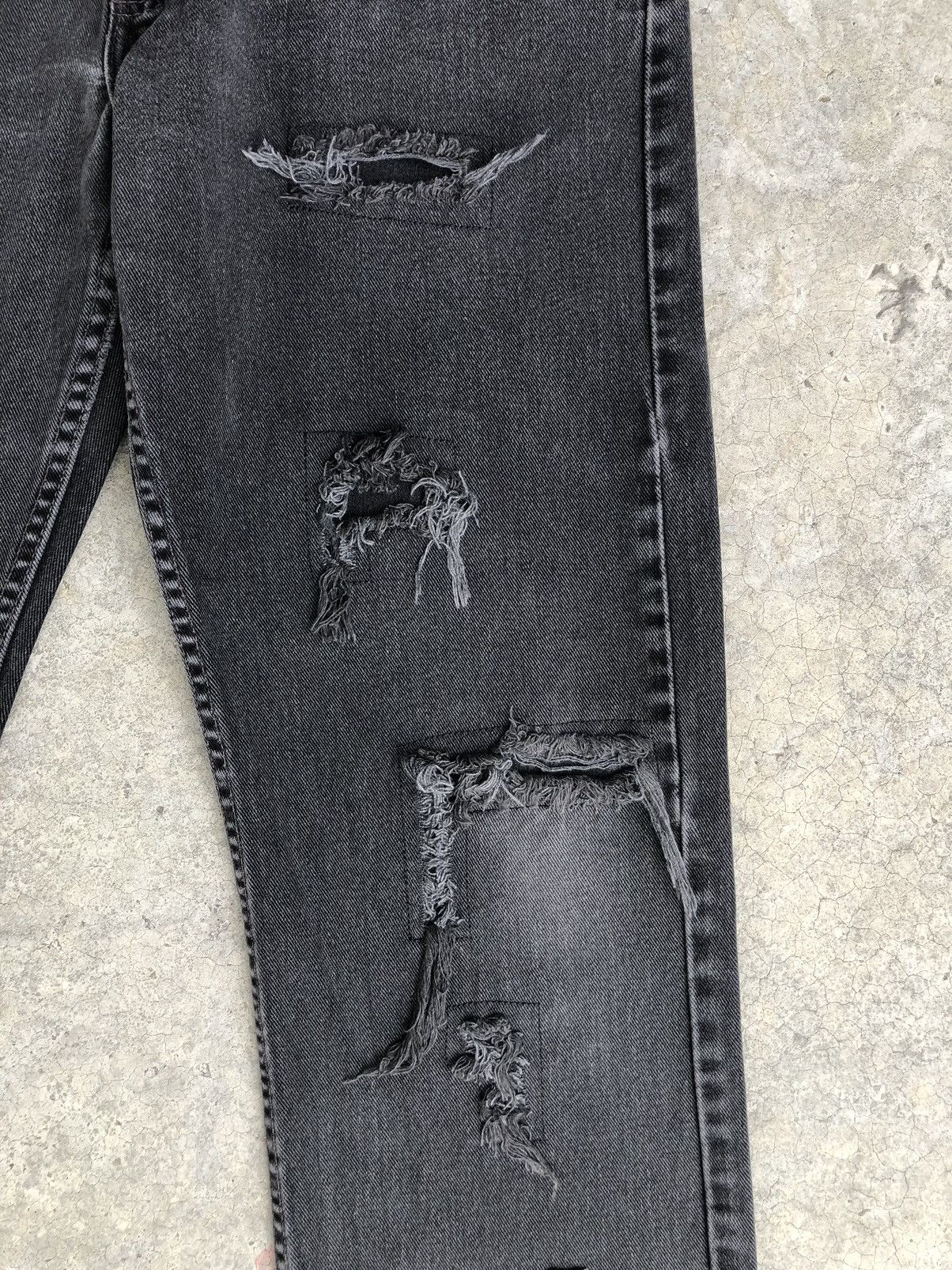 If Six Was Nine Vintage Levis 505 Patchwork Distressed Jeans Size US 33 - 7 Thumbnail
