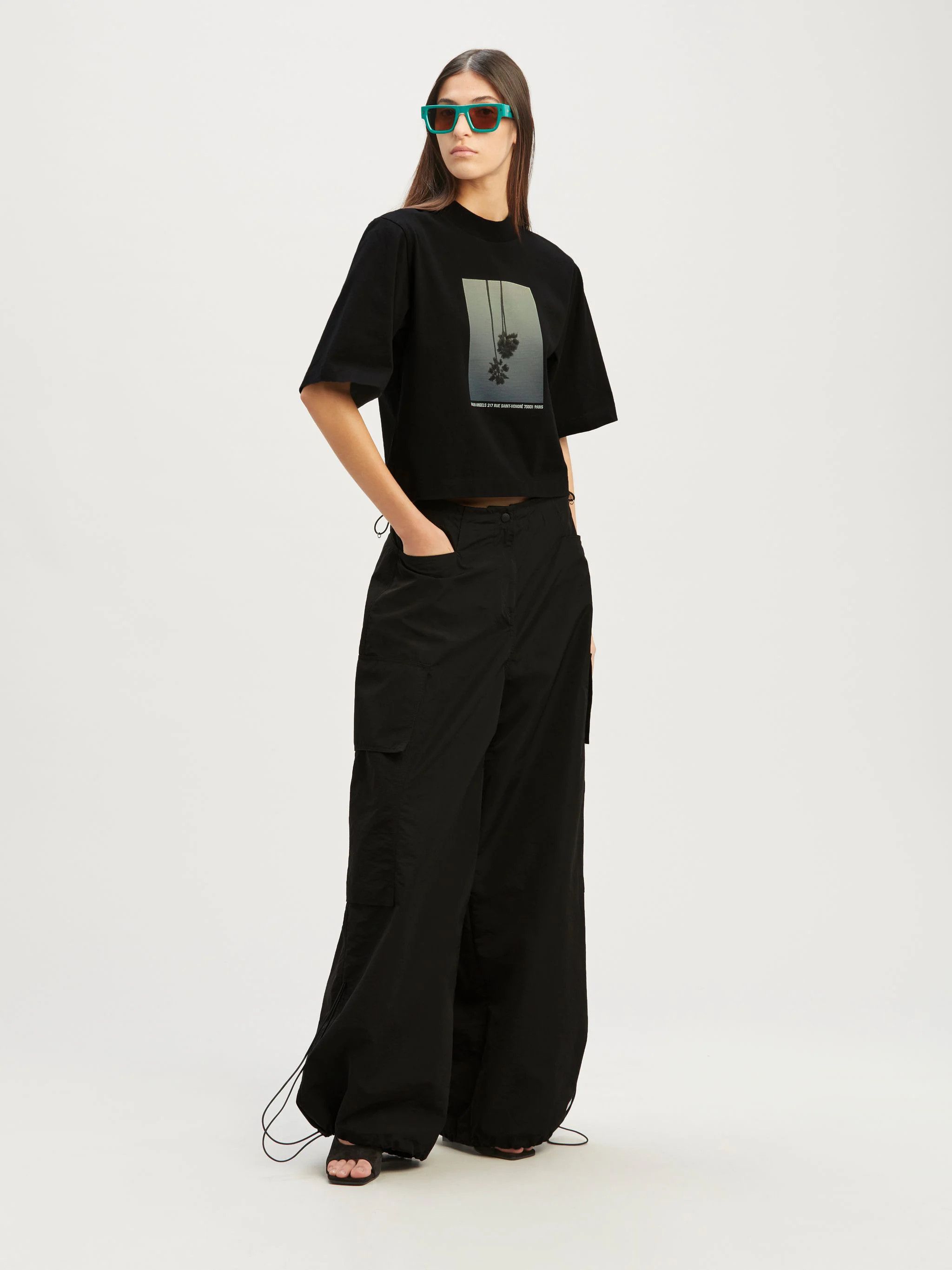 Palm Angels o1s22i1n0824 Parachute Pants in Black Size 28" / US 6 / IT 42 - 2 Thumbnail