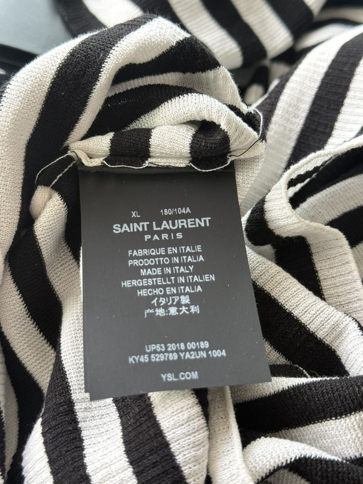 Hedi Slimane × Saint Laurent Paris × Yves Saint Laurent $1,350 Value Super Runway Turtle Neck Striped Sweater New Size US L / EU 52-54 / 3 - 7 Thumbnail