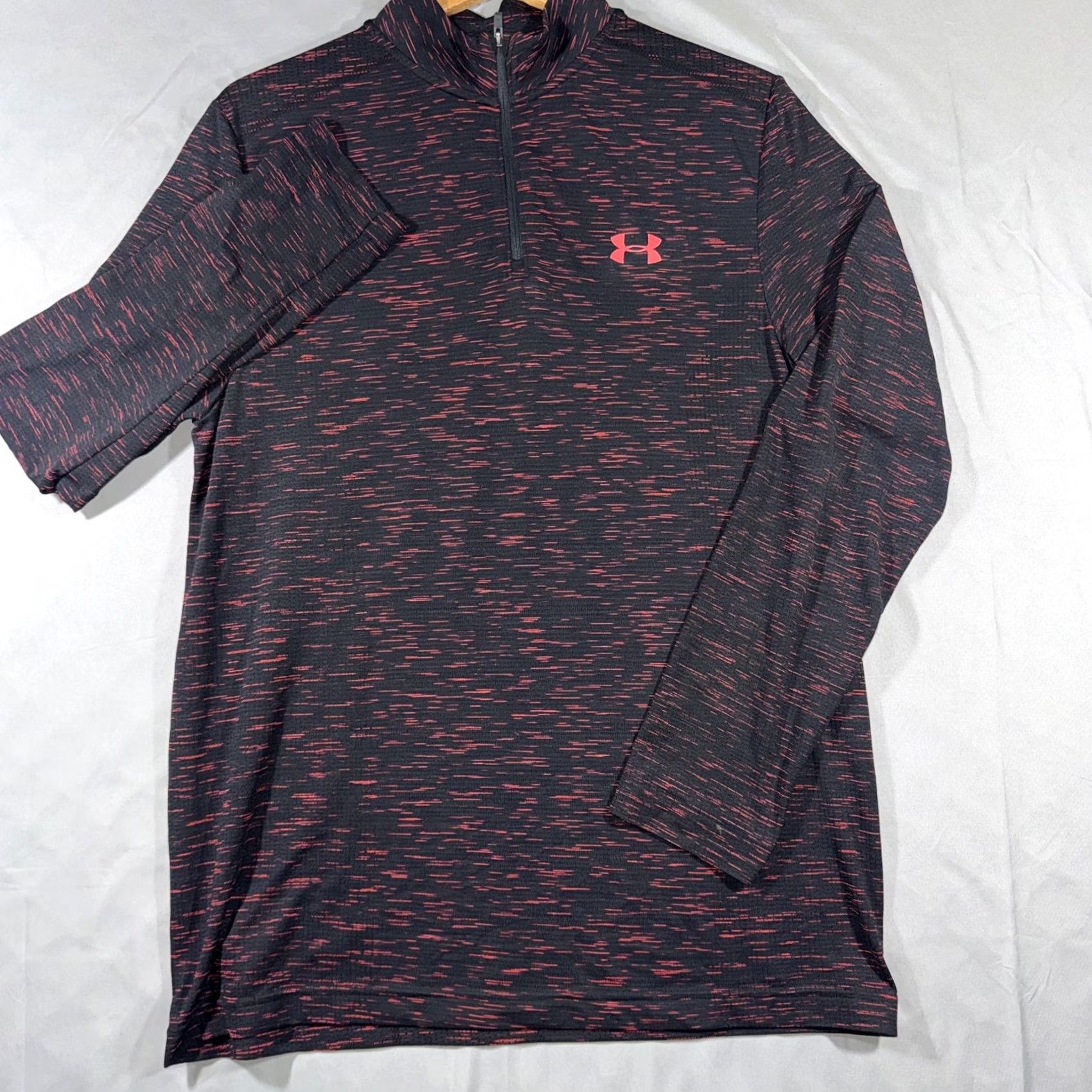Under Armour Under Armour Threadborne HeatGear Pullover Long Sleeve Quarter Zip Men's Large Black 1/4 Zip Raglan Sleeve Moisture Wicking Quick Dry Lightweight Size US L / EU 52-54 / 3 - 2 Thumbnail