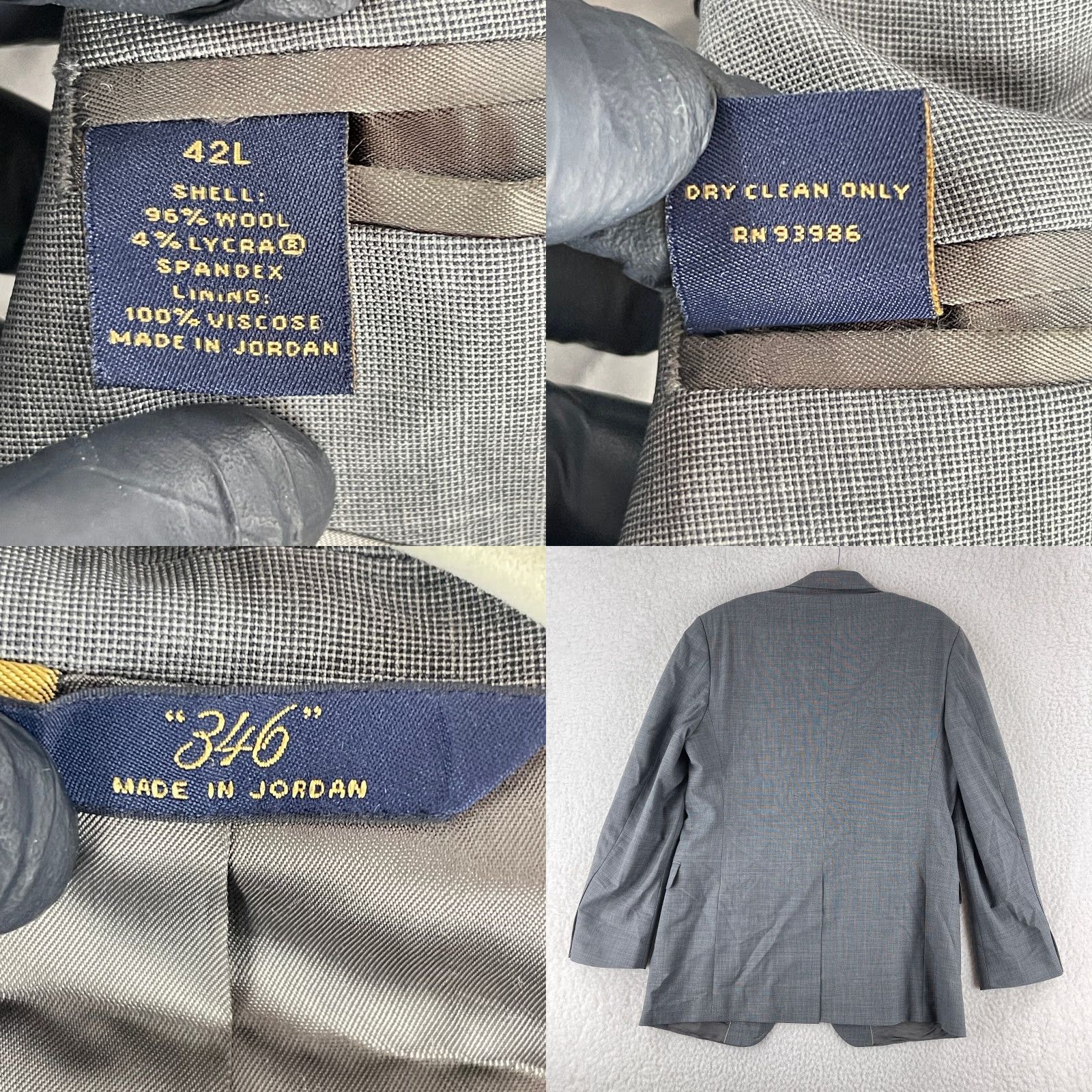 Brooks Brothers Brooks Brothers Blazer Mens Size 42L Gray Wool Suit Jacket Notch Lapel Single-Breast 2-Button Size 42R - 9 Thumbnail