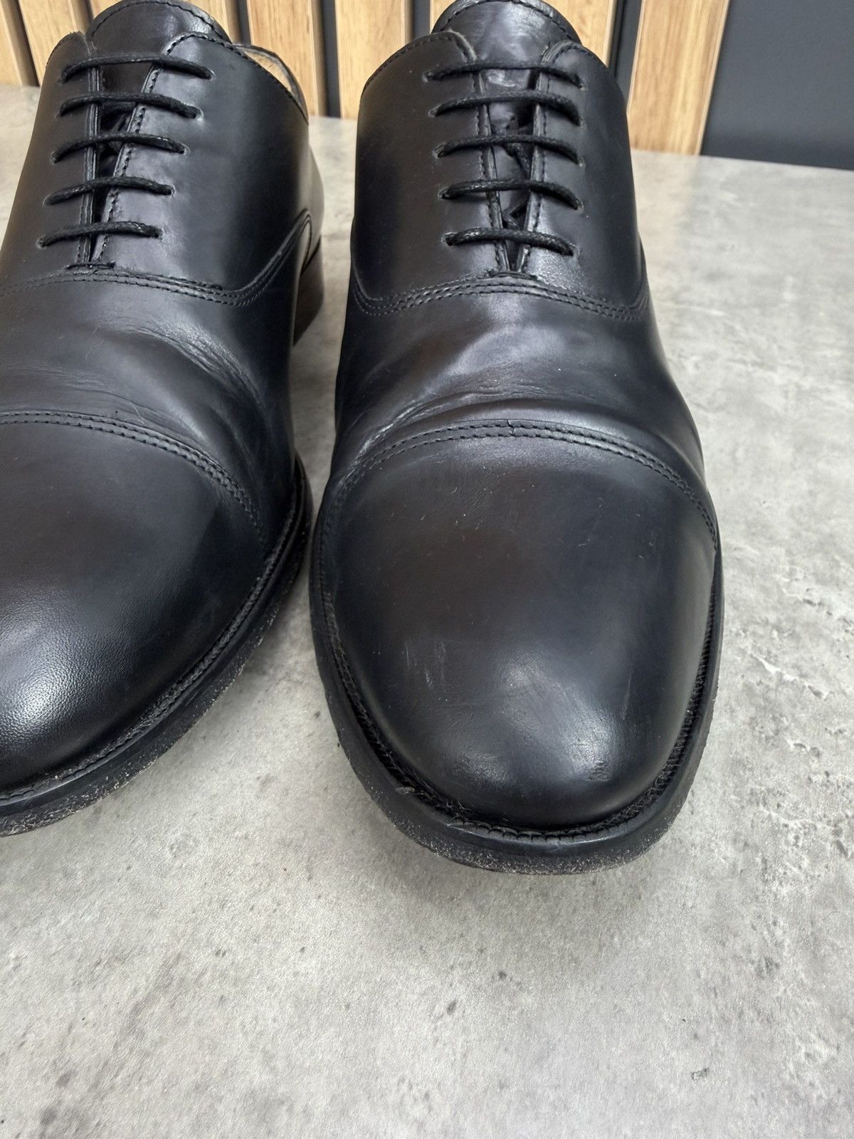 Suitsupply SuitSupply Black Cap Toe Oxford Shoes Leather Size 42 1/2 Size US 9.5 / EU 42-43 - 9 Thumbnail
