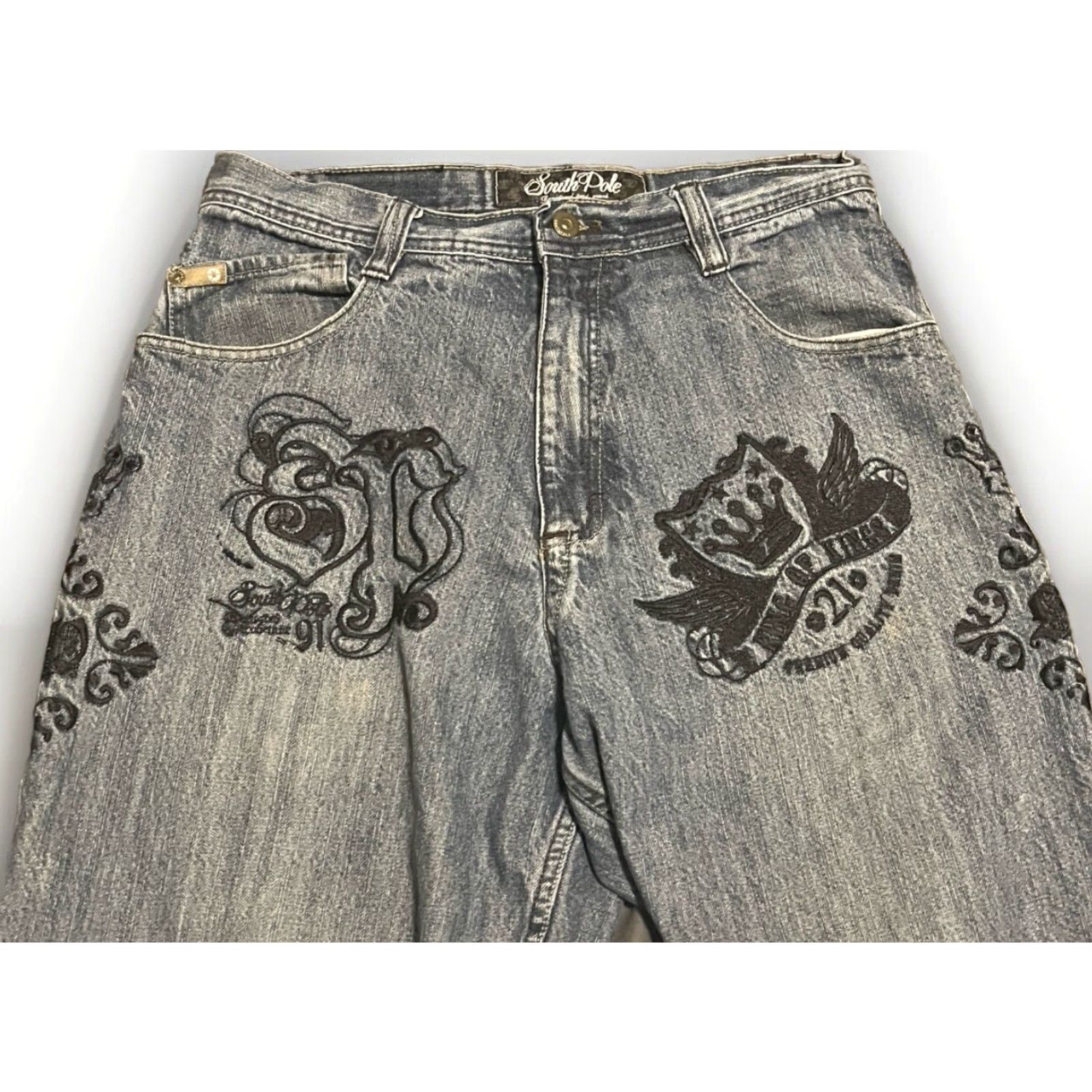 Southpole VINTAGE Southpole King Of Kings Jeans Skater 34x31 Blue Men Regular 33/34 Inseam 31 Size Size US 34 / EU 50 - 4 Thumbnail