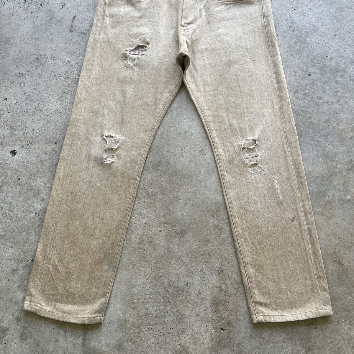 Japanese Brand W33 Vintage Back Number Jeans Distressed Faded Ripped Pants Size US 33 - 4 Thumbnail