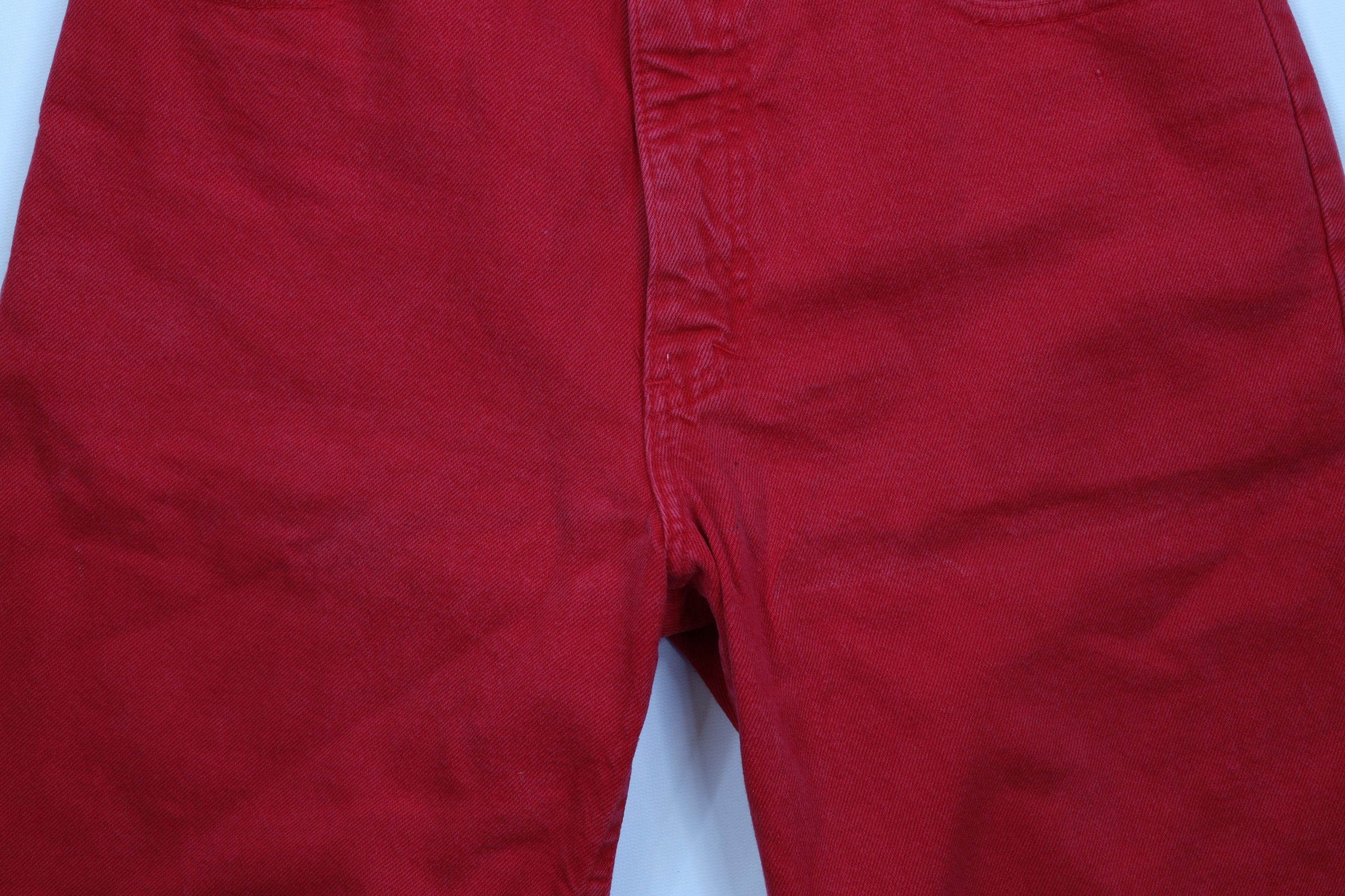 Perry Ellis Vintage 90s Perry Ellis Denim Jean Shorts Jorts Red USA Size US 30 / EU 46 - 3 Thumbnail
