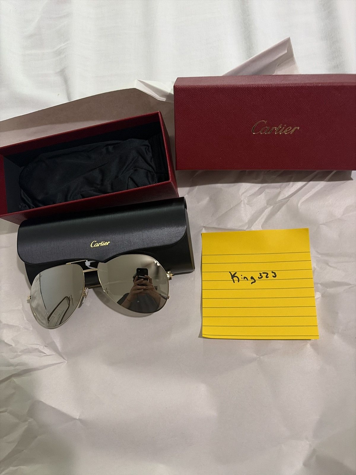 Cartier Cartier gold aviator sunglasses, CT0110S, Authentic With Box Size ONE SIZE - 13 Thumbnail