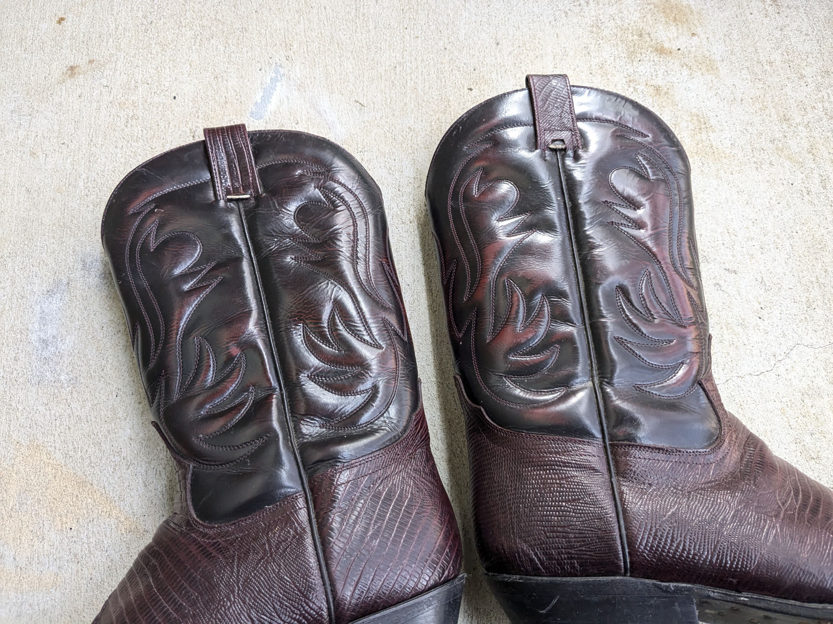 Genuine Leather Cuevas Boots Burgundy Faux Leather Mexico Size US 9.5 / EU 42-43 - 6 Thumbnail