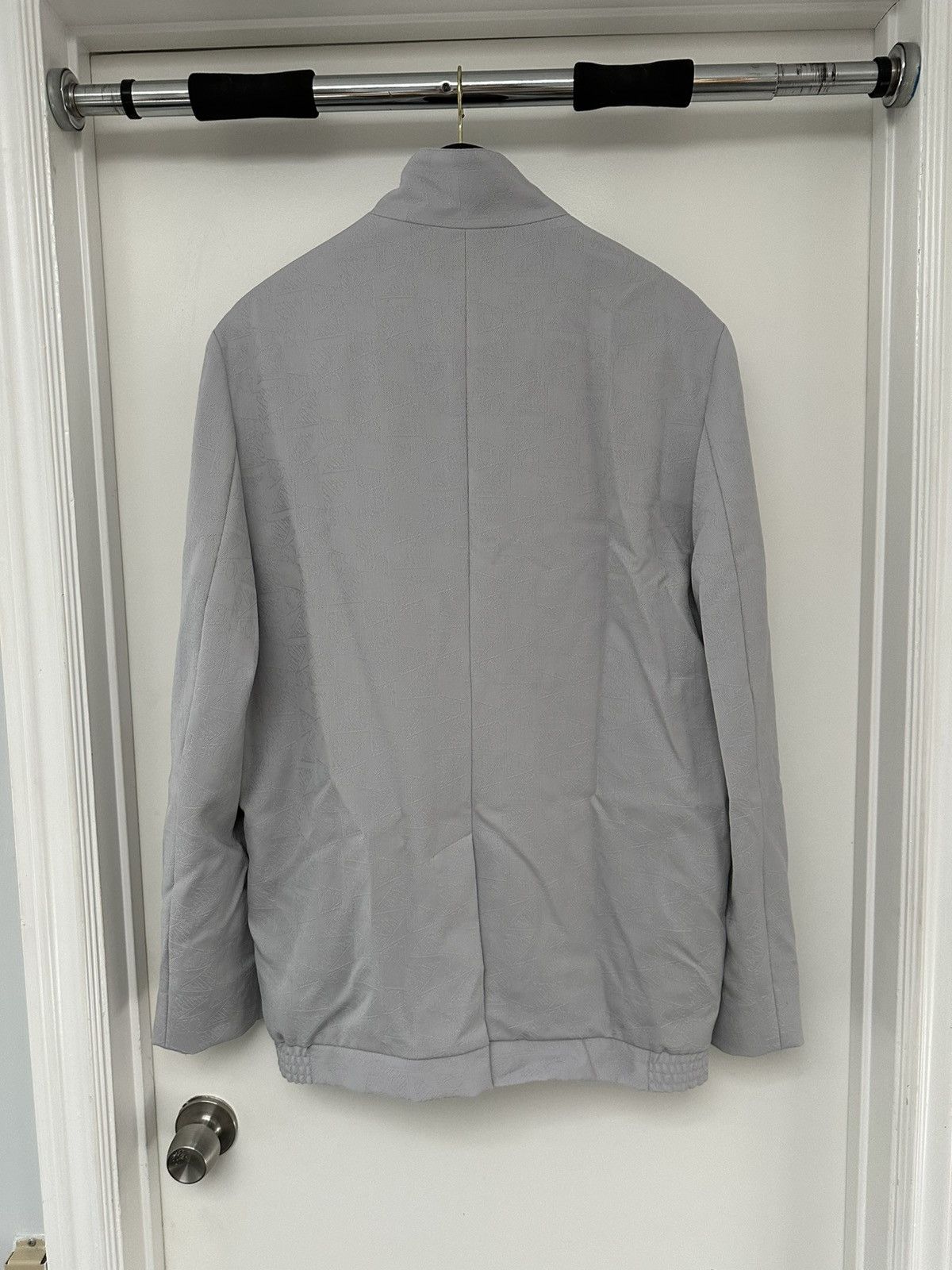 Martine Rose [NEW] $1190 SS22 Tailored Track Jacket Wool Jacquard Grey Size US M / EU 48-50 / 2 - 2 Thumbnail