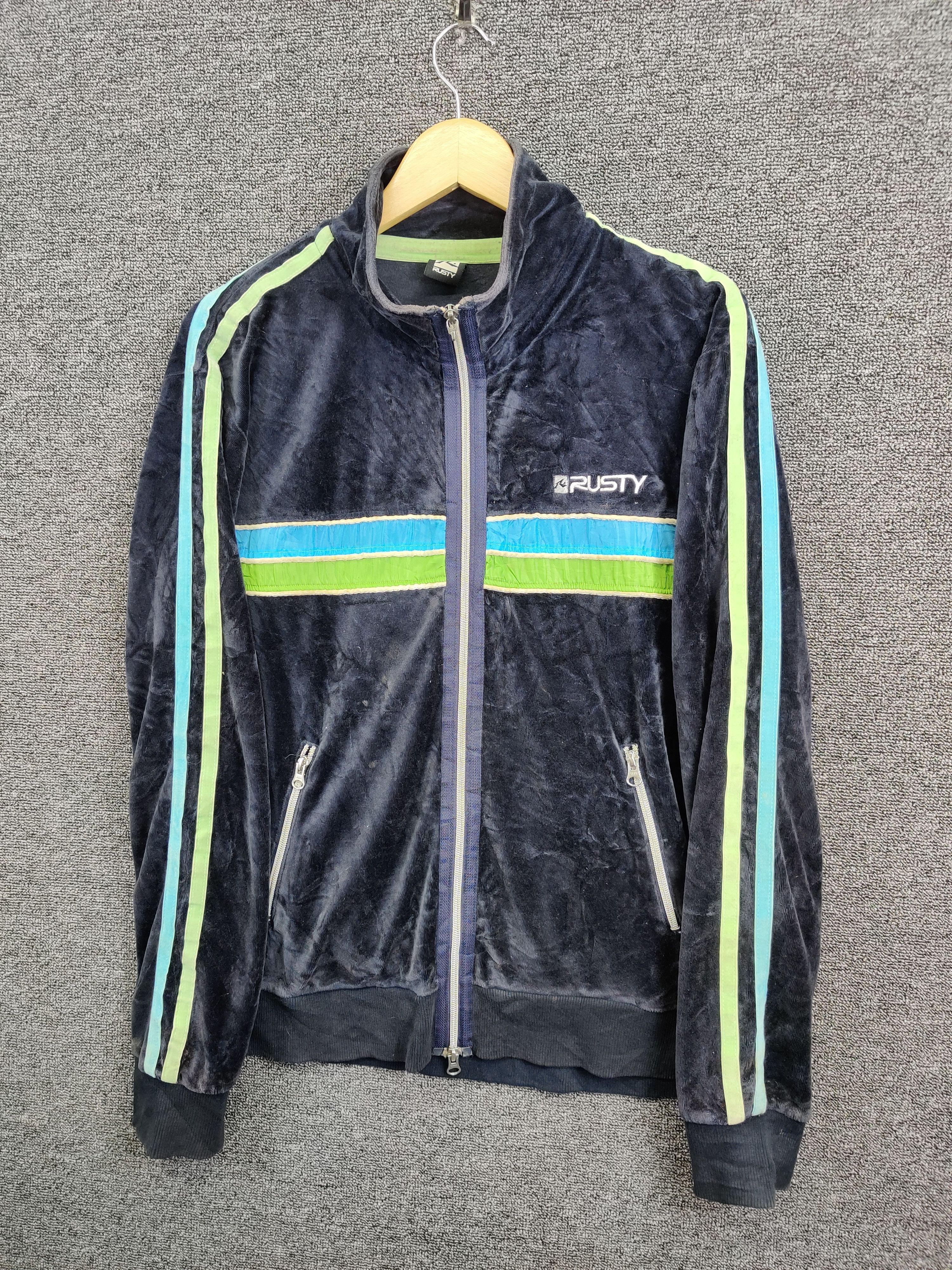 Rusty Vintage Rusty Velvet Sweater Track Jacket Size US L / EU 52-54 / 3 - 2 Thumbnail