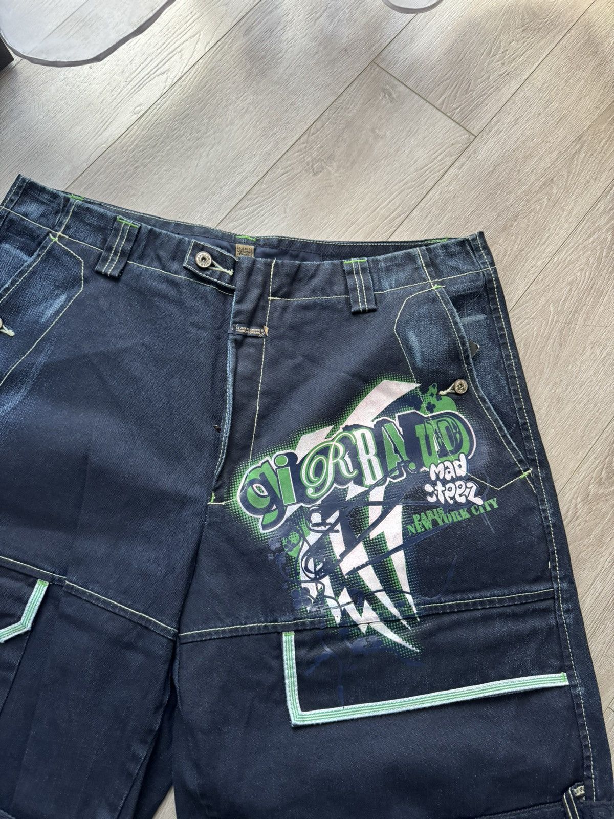 Marithe + Francois Girbaud Vintage Marithe Francois Girbaud Parachute Cargo Shorts Size US 40 / EU 56 - 2 Thumbnail