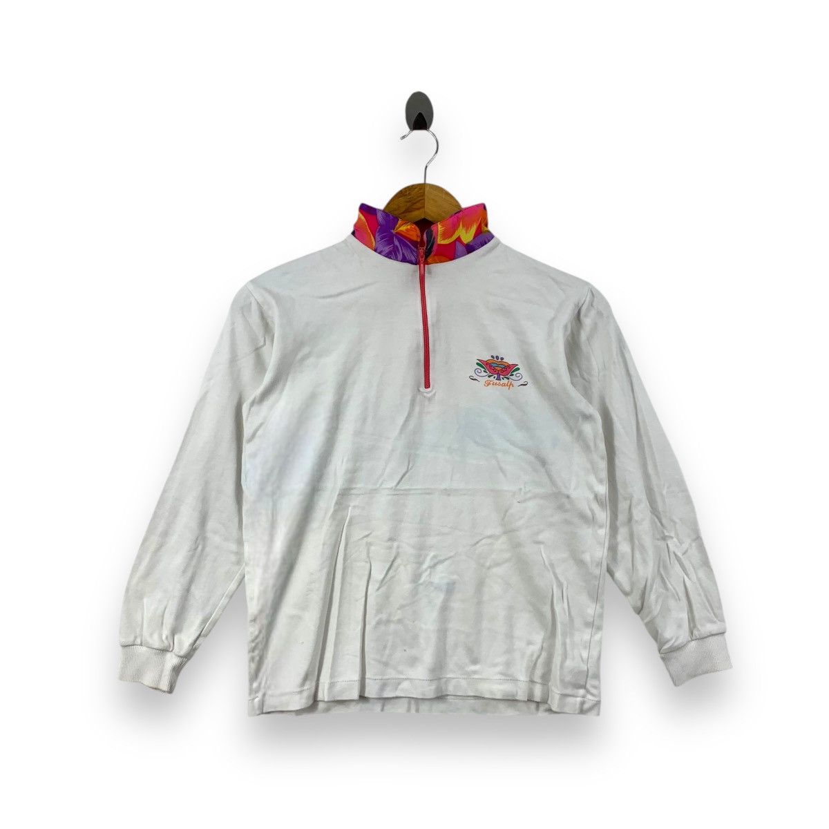 Fusalp Vintage 90’ FUSALP FRANCE FLORAL Half Zipper Tee Shirt Size M / US 6-8 / IT 42-44 - 1 Thumbnail